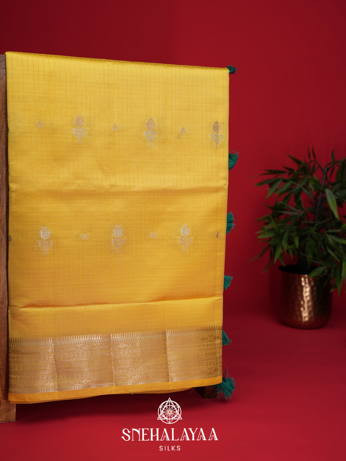 Yellow Raw Silk Saree