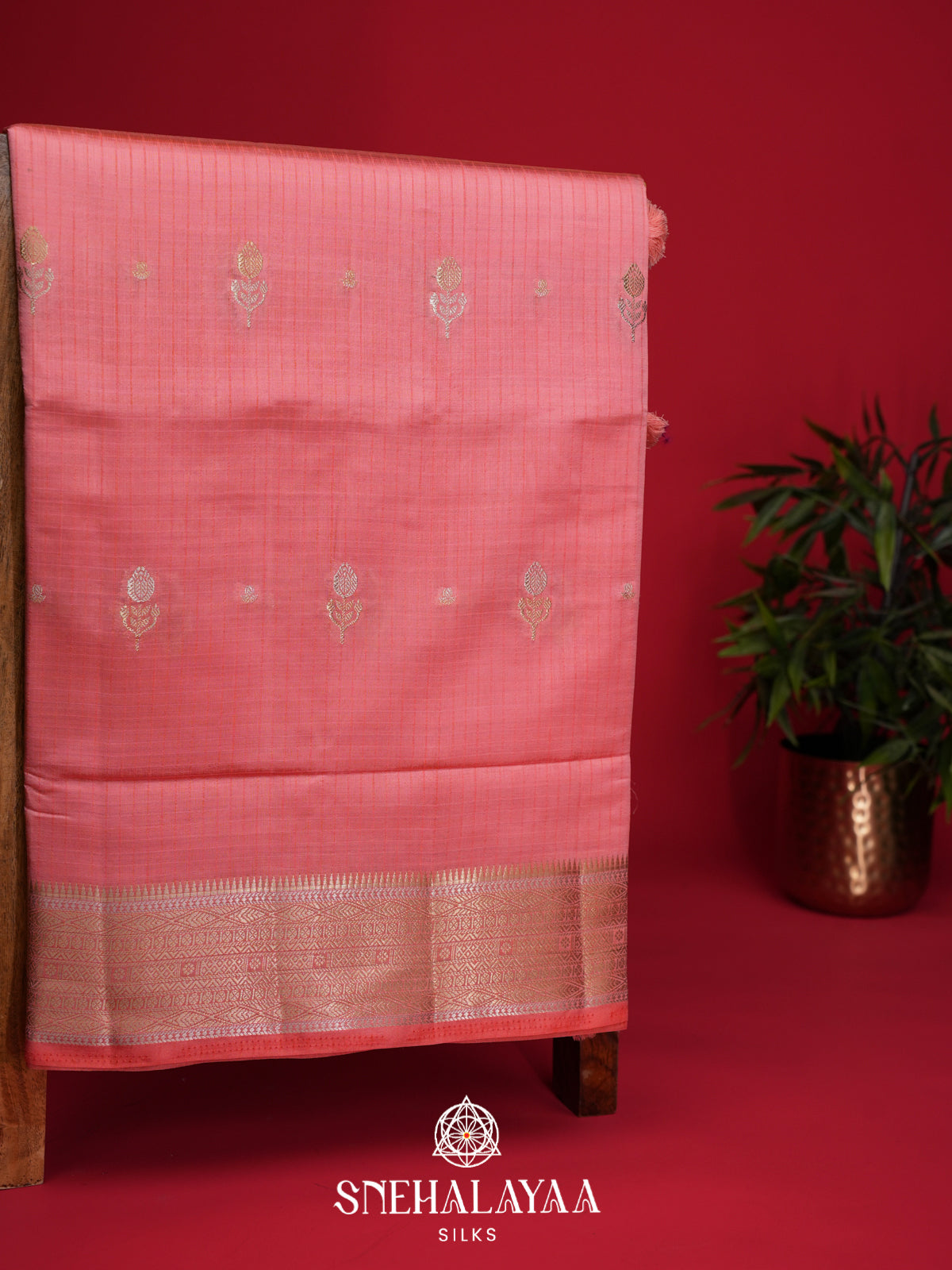 Pink Raw Silk Saree