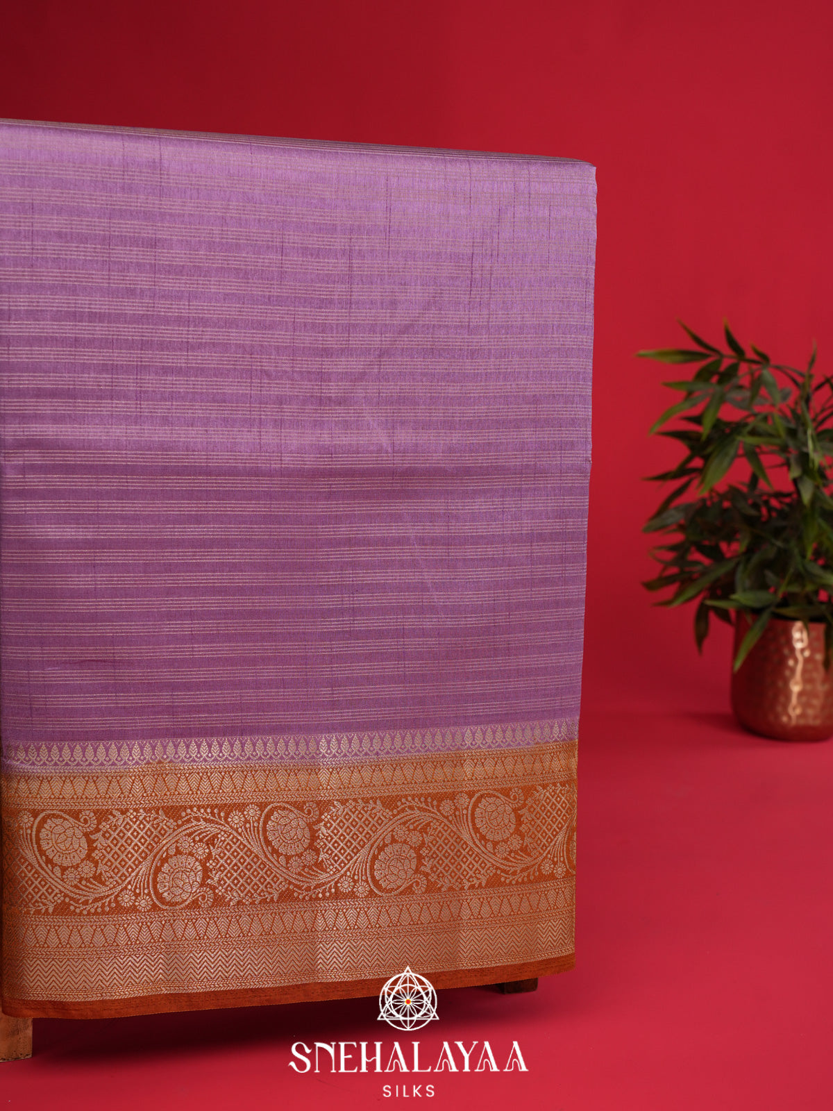 Lavender Banaras Silk Saree