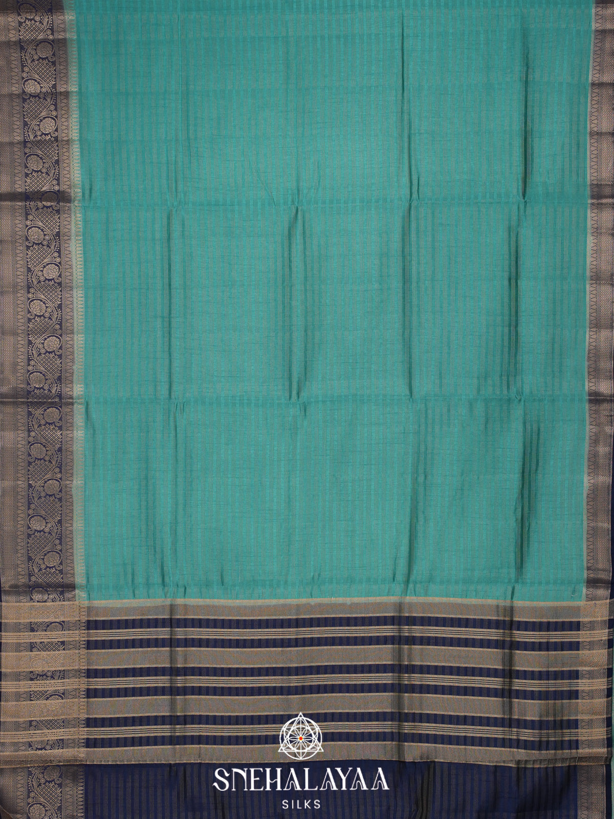 Teal Green Banaras Silk Saree