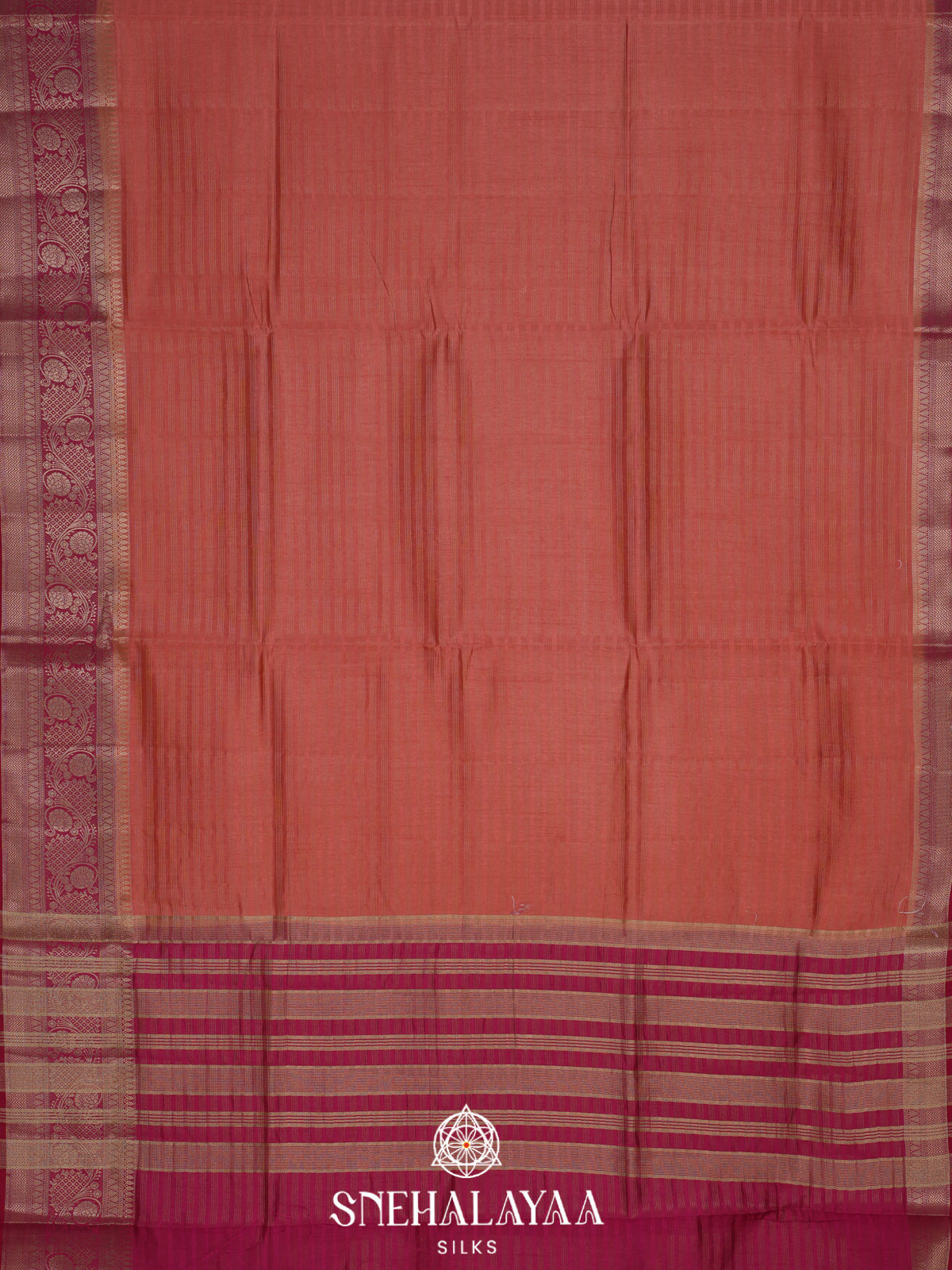 Peach Banaras Silk Saree