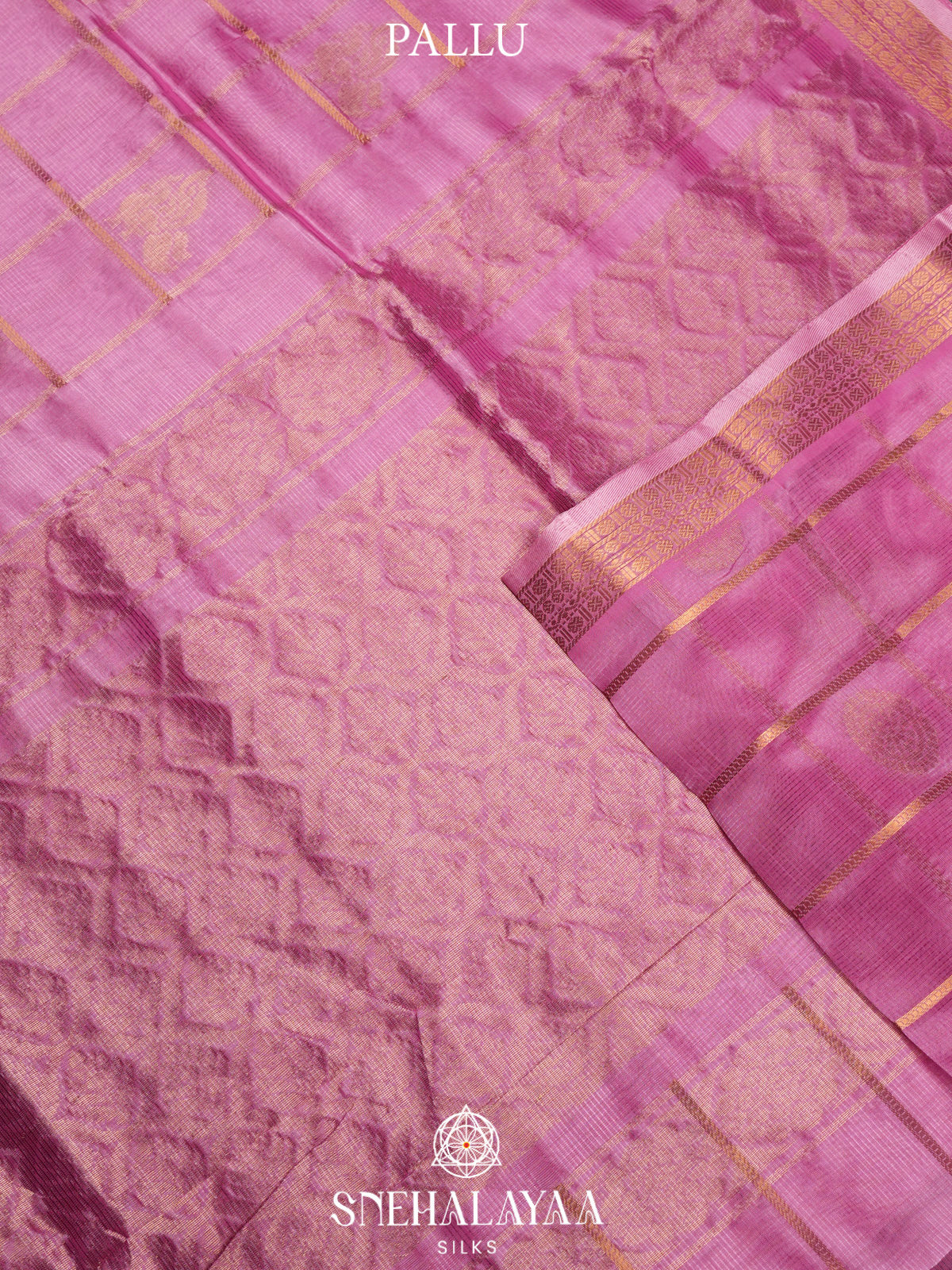 Pink Kuppadam Silk Cotton Saree with Annapakshi Zari Border
