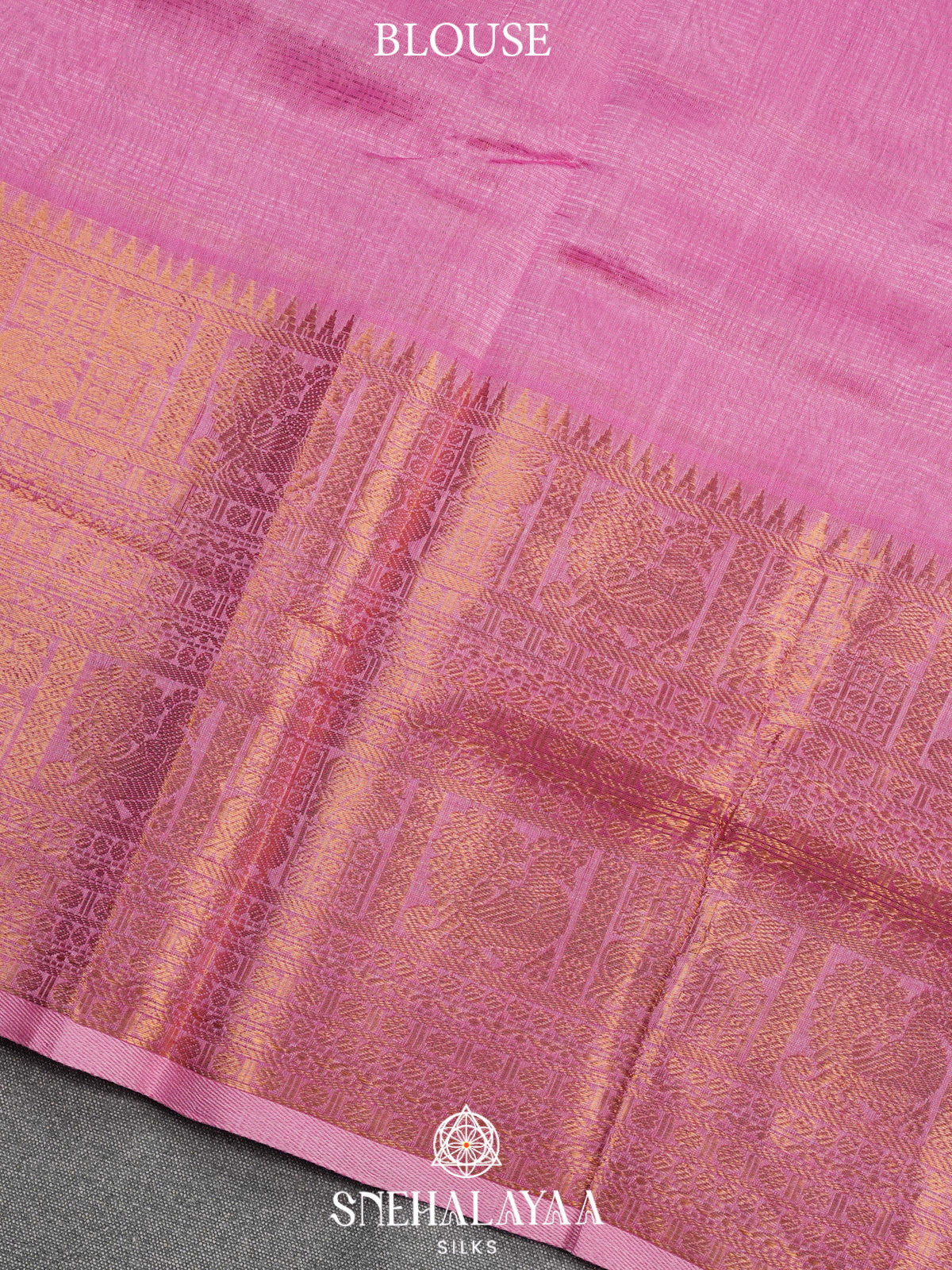 Pink Kuppadam Silk Cotton Saree with Annapakshi Zari Border