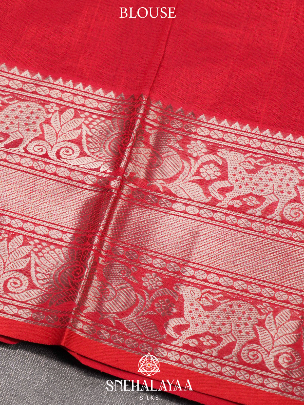Ink Blue Kuppadam Silk Cotton Saree with Silver Zari Border