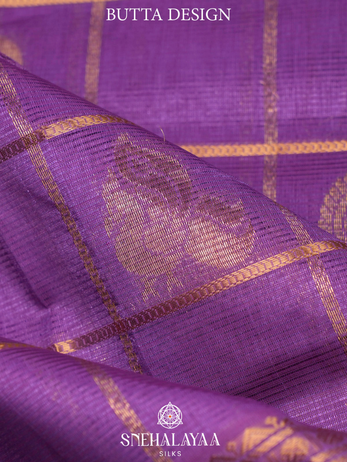 Purple Kuppadam Silk Cotton Saree with Zari Peacock Border