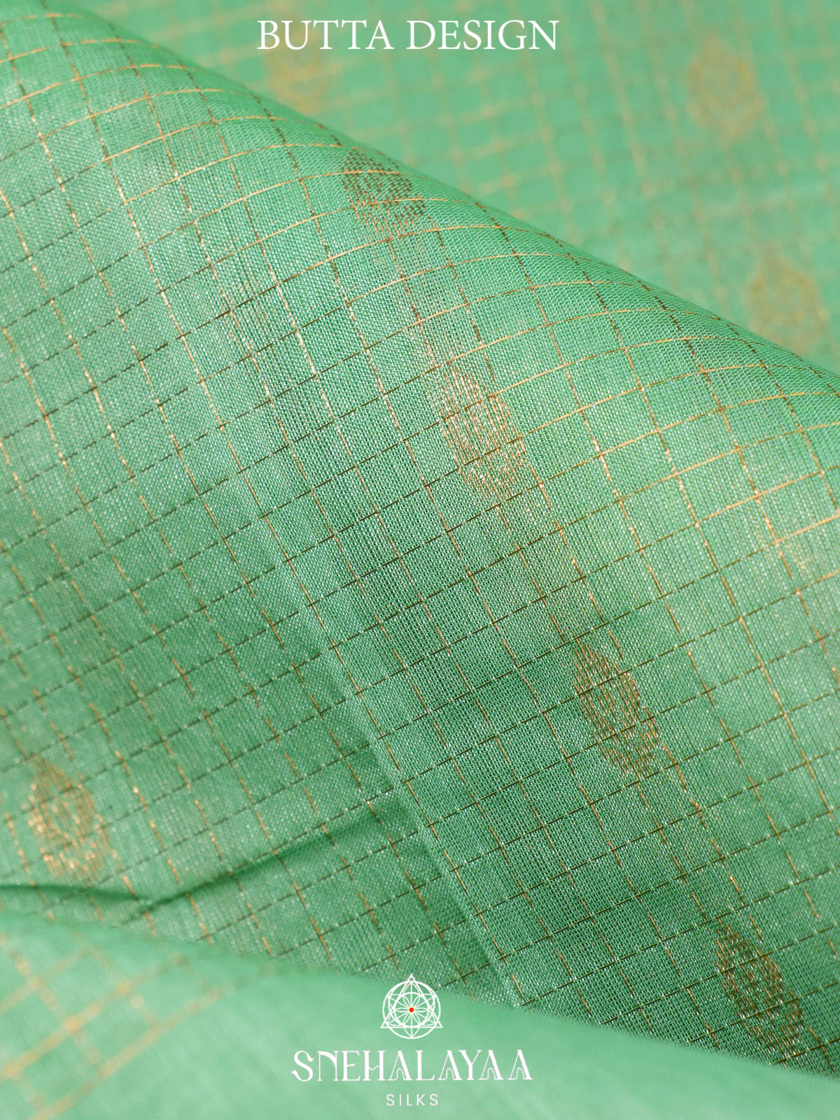 Pastel Green Kuppadam Silk Cotton Saree with Golden Zari Border