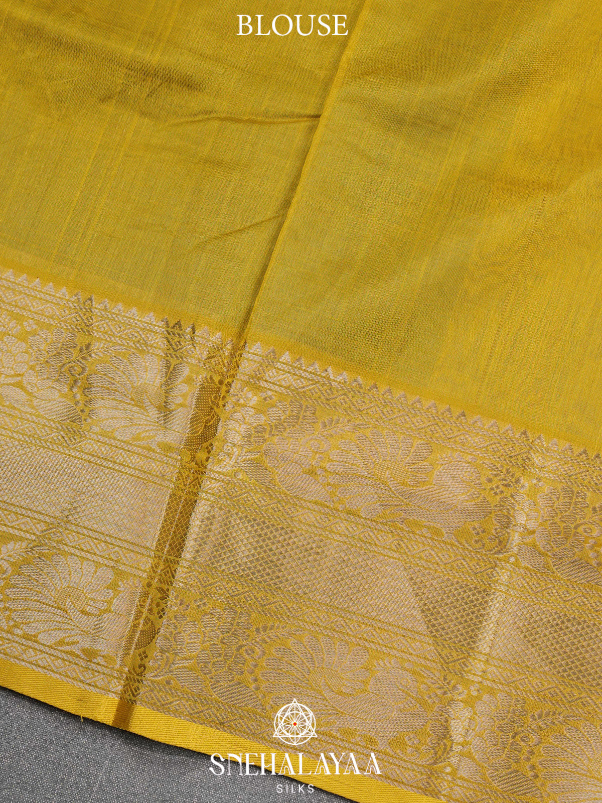 Bottle Green Kuppadam Silk Cotton Saree with Golden Zari Border