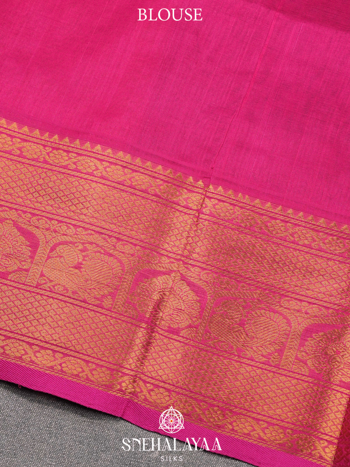 Mango Yellow Kuppadam Silk Cotton Saree with Pink Zari Border