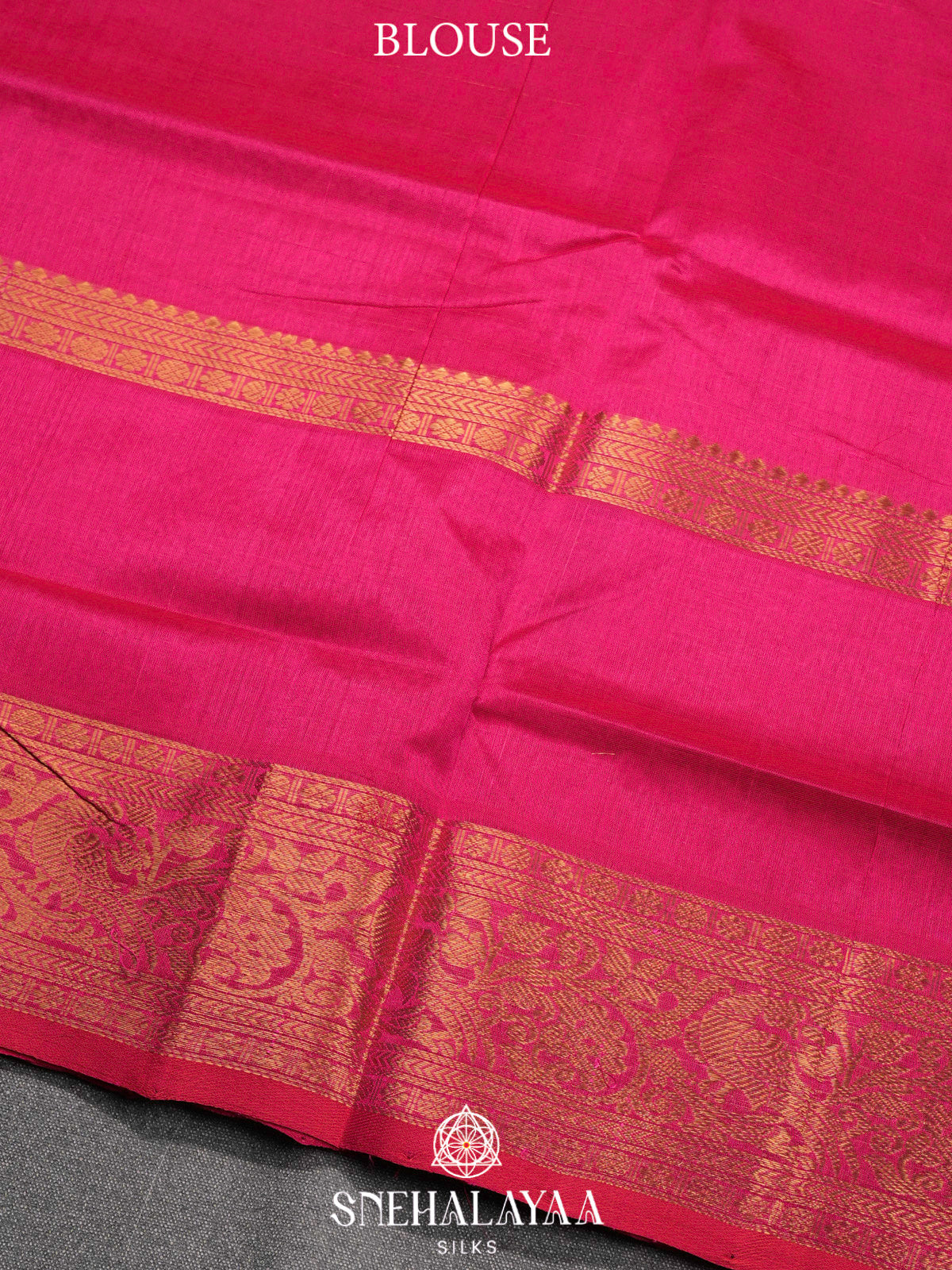 Ruby Red Kuppadam Silk Cotton Saree with Peacock Zari Border