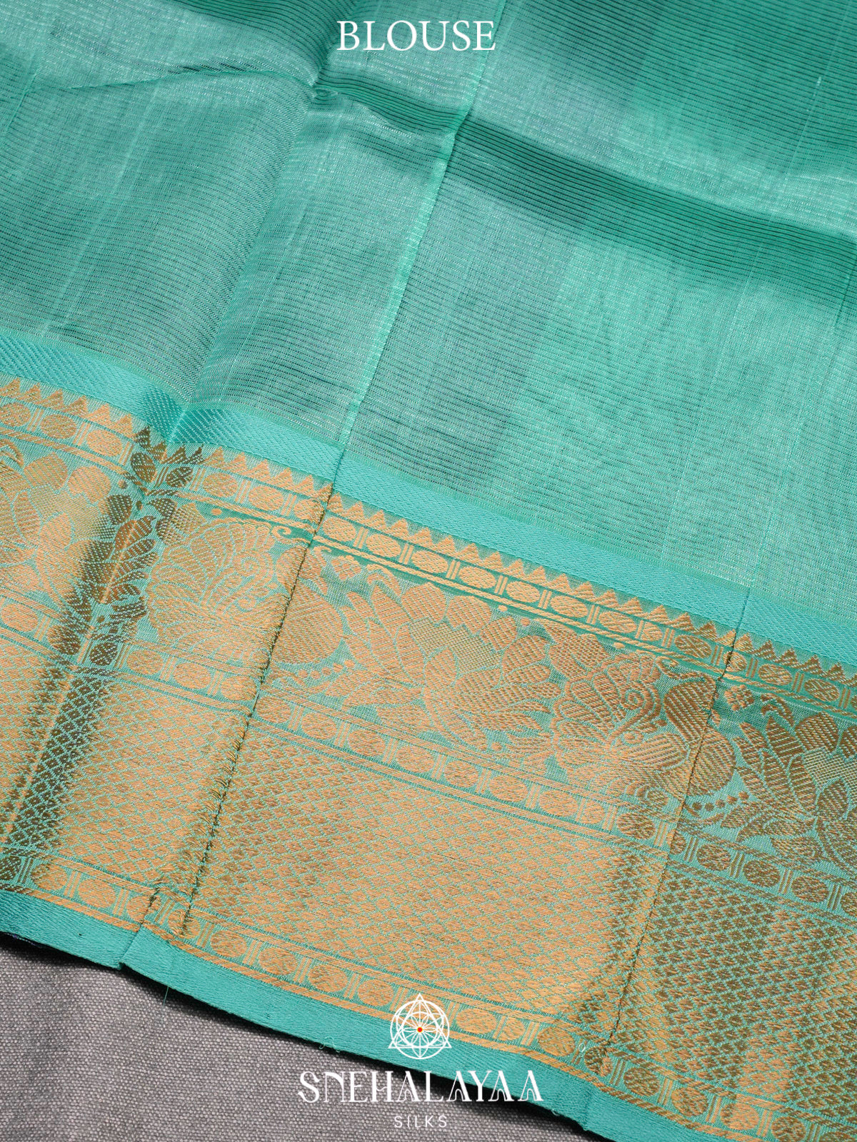 Purple Kuppadam Silk Cotton Saree with Sea Green Peacock Border