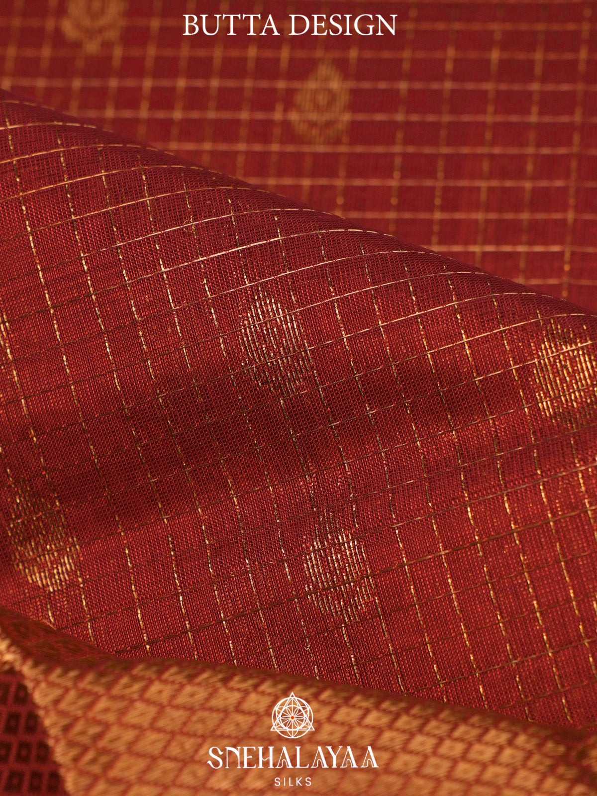 Crimson Red Kuppadam Silk Cotton Saree with Peacock Zari Border
