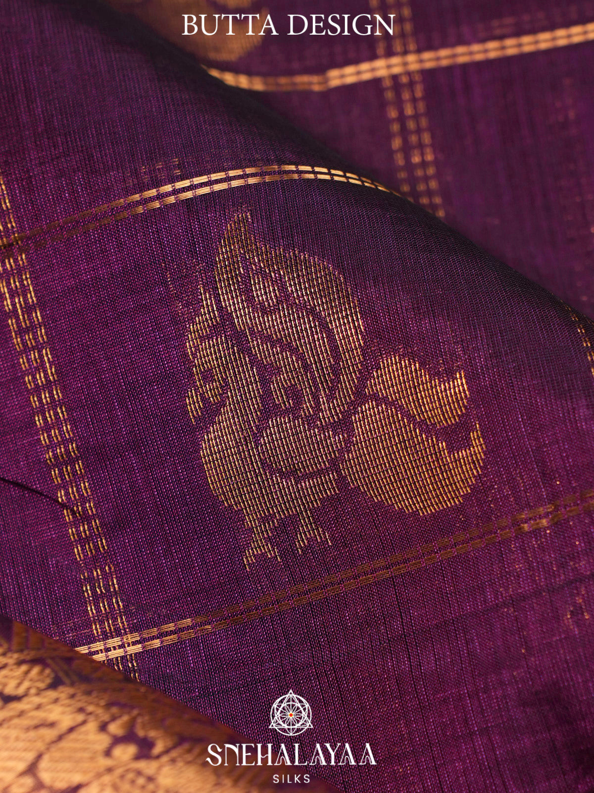 Wine Kuppadam Silk Cotton Saree with Gold Zari Border