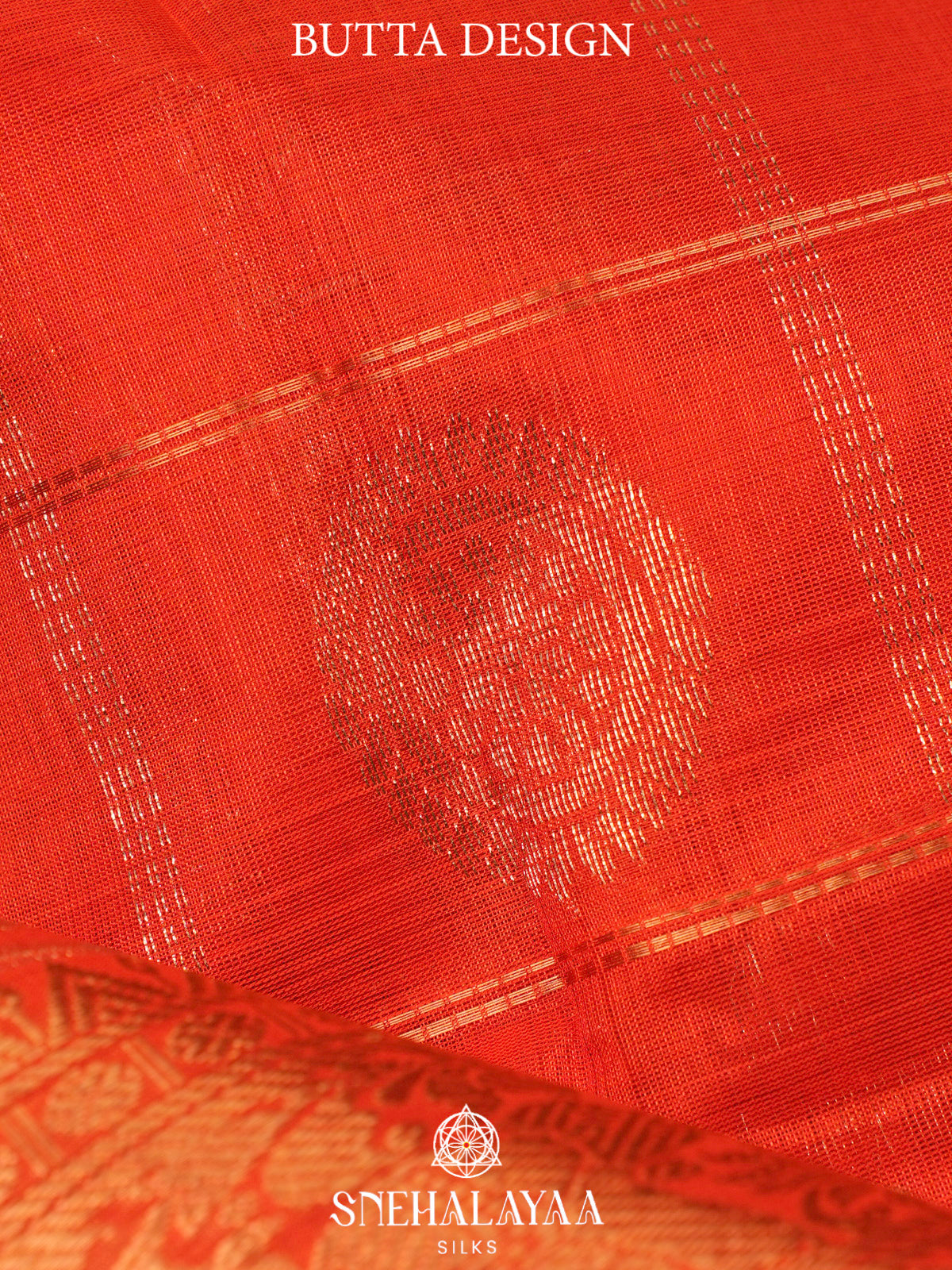 Rust Orange Kuppadam Silk Cotton Saree with Elephant Zari Border