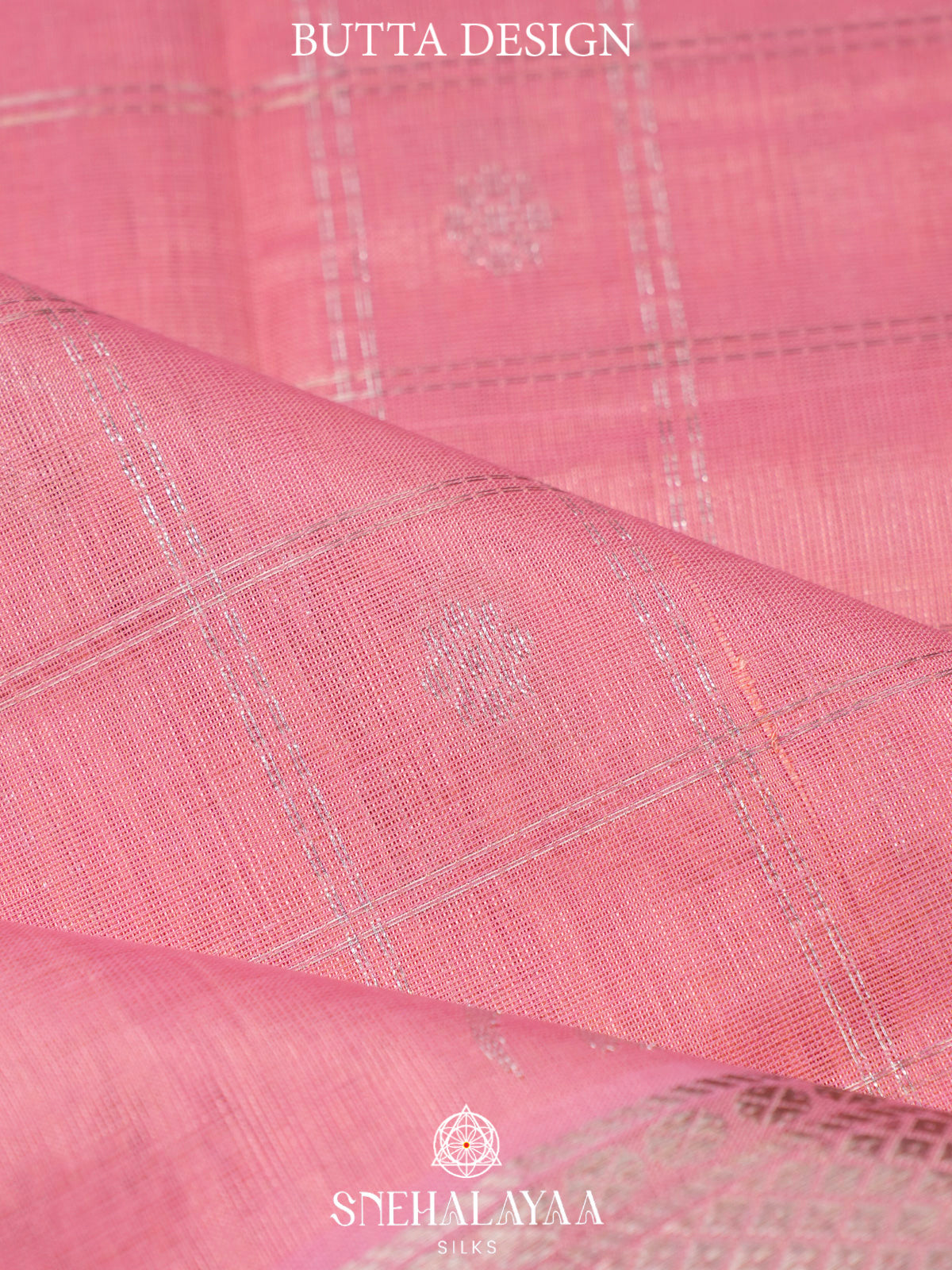 Pastel Pink Kuppadam Silk Cotton Saree with Silver Zari Border