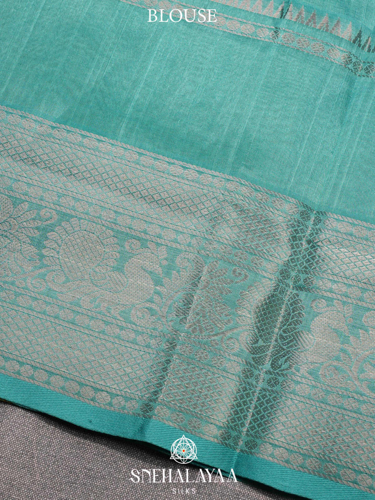 Yellow Kuppadam Silk Cotton Saree with Peacock Zari Border