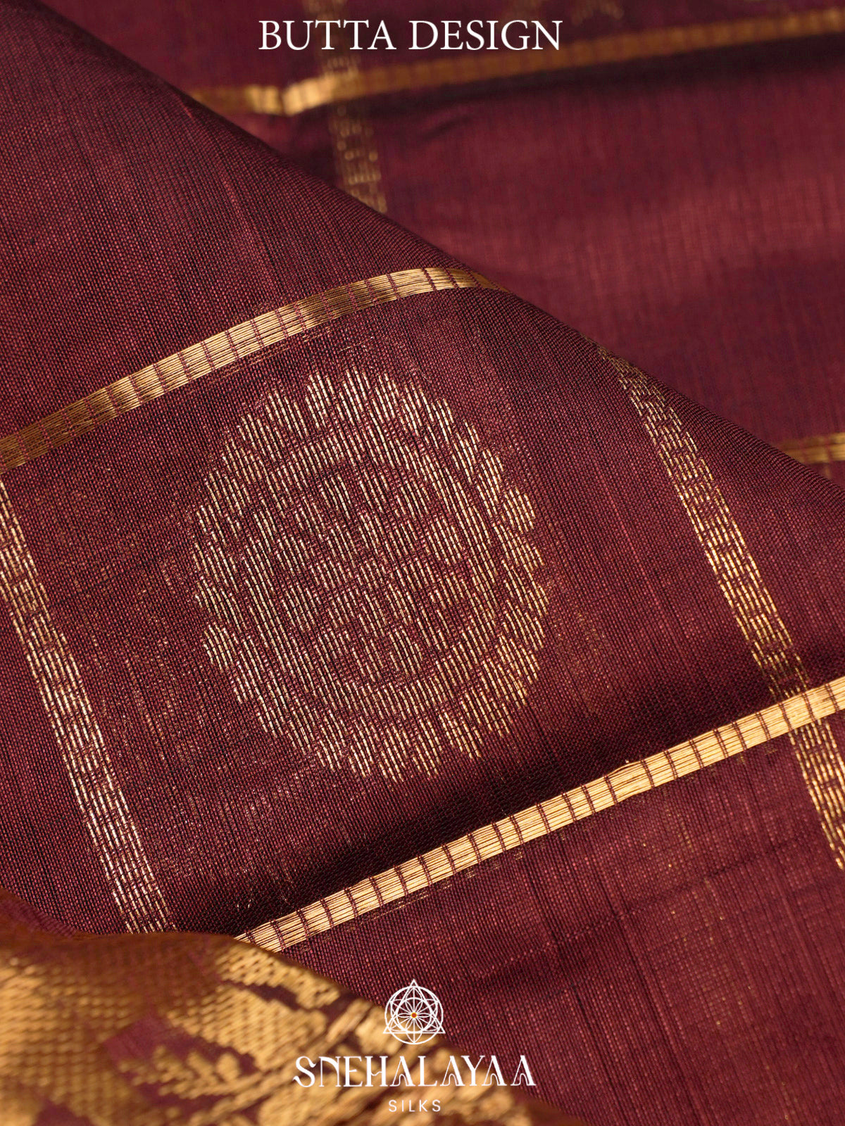 Maroon Kuppadam Silk Cotton Saree with Elephant Zari Border