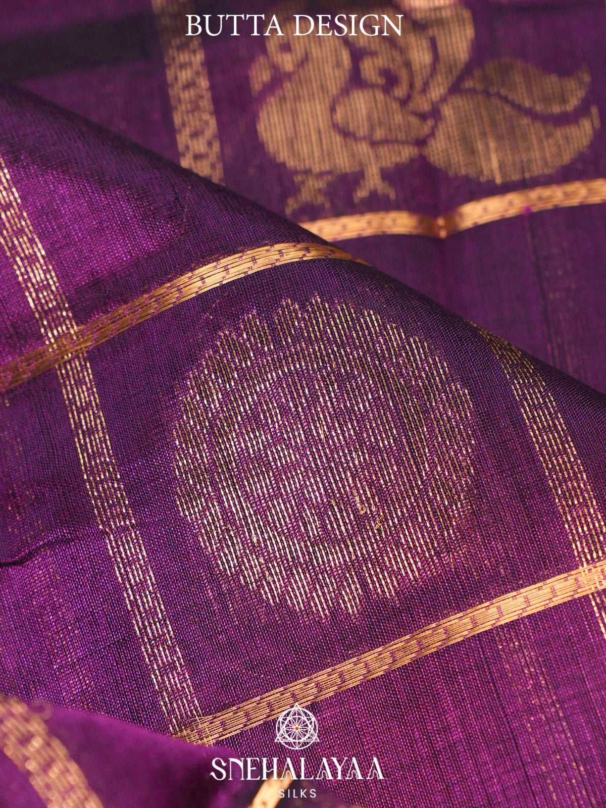 Purple Kuppadam Silk Cotton Saree with Elephant Zari Border