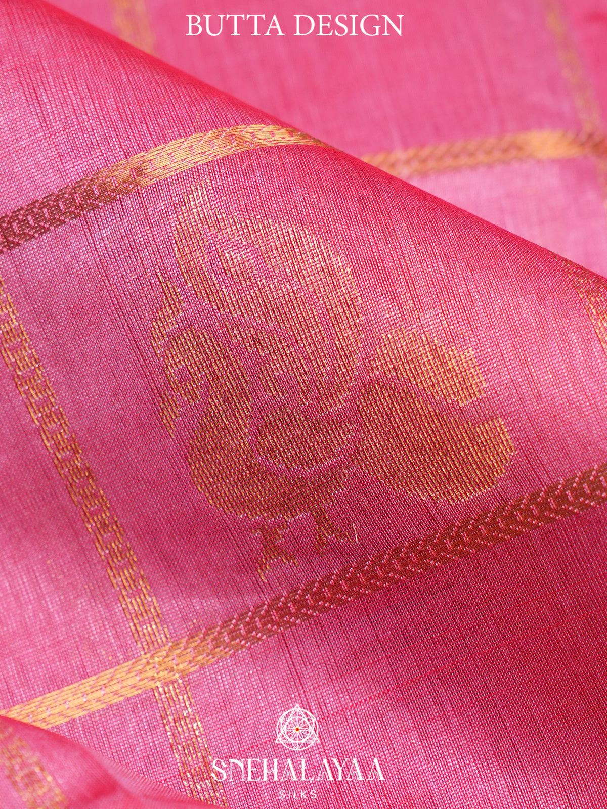 Rose Pink Kuppadam Silk Cotton Saree with Geometric Zari Border