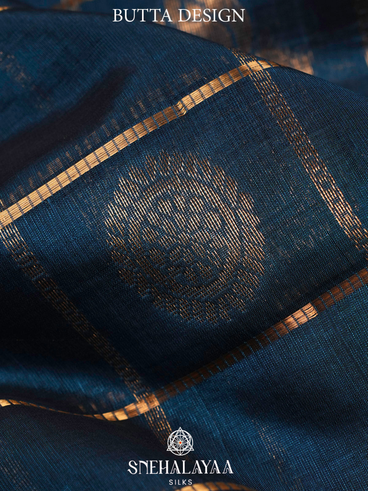 Peacock Blue Kuppadam Silk Cotton Saree with Elephant Zari Border