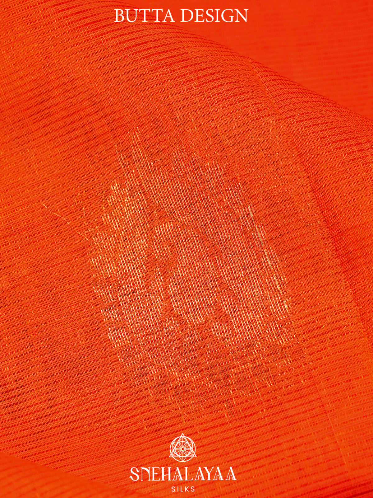 Orange Kuppadam Silk Cotton Saree with Peacock Zari Border