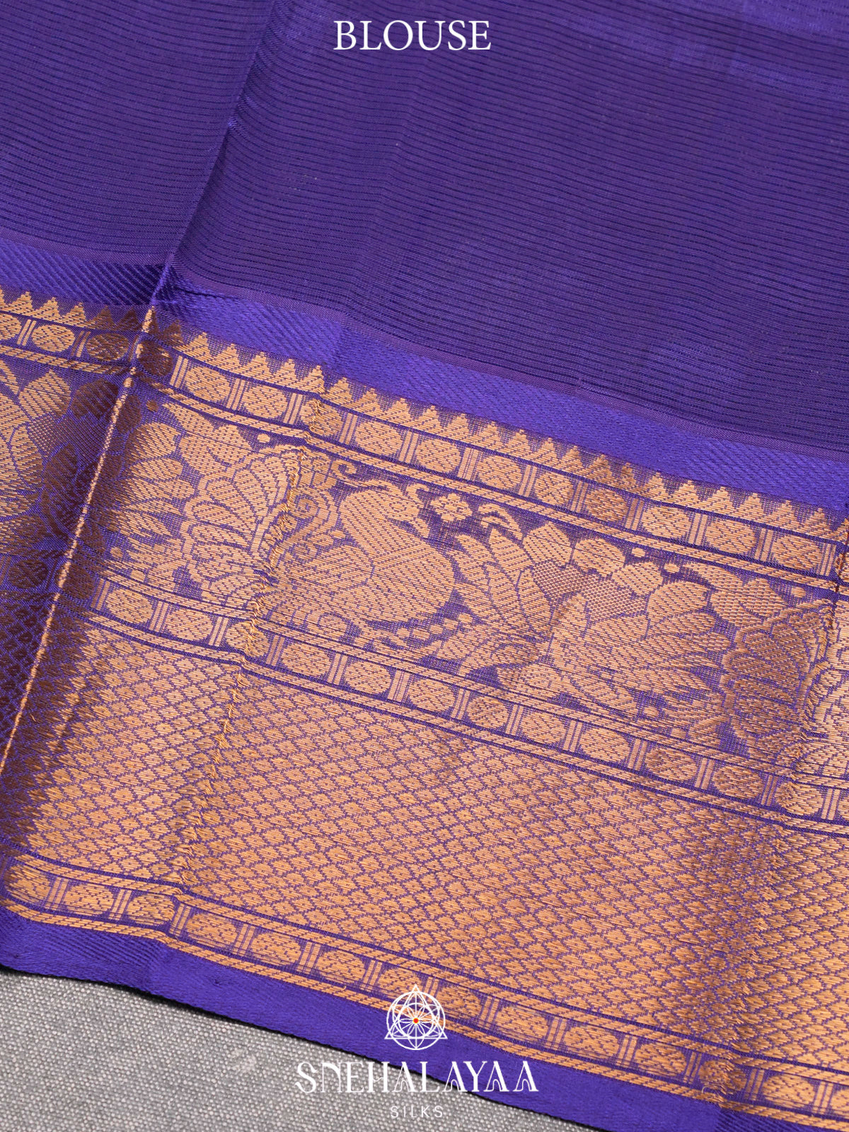 Orange Kuppadam Silk Cotton Saree with Peacock Zari Border