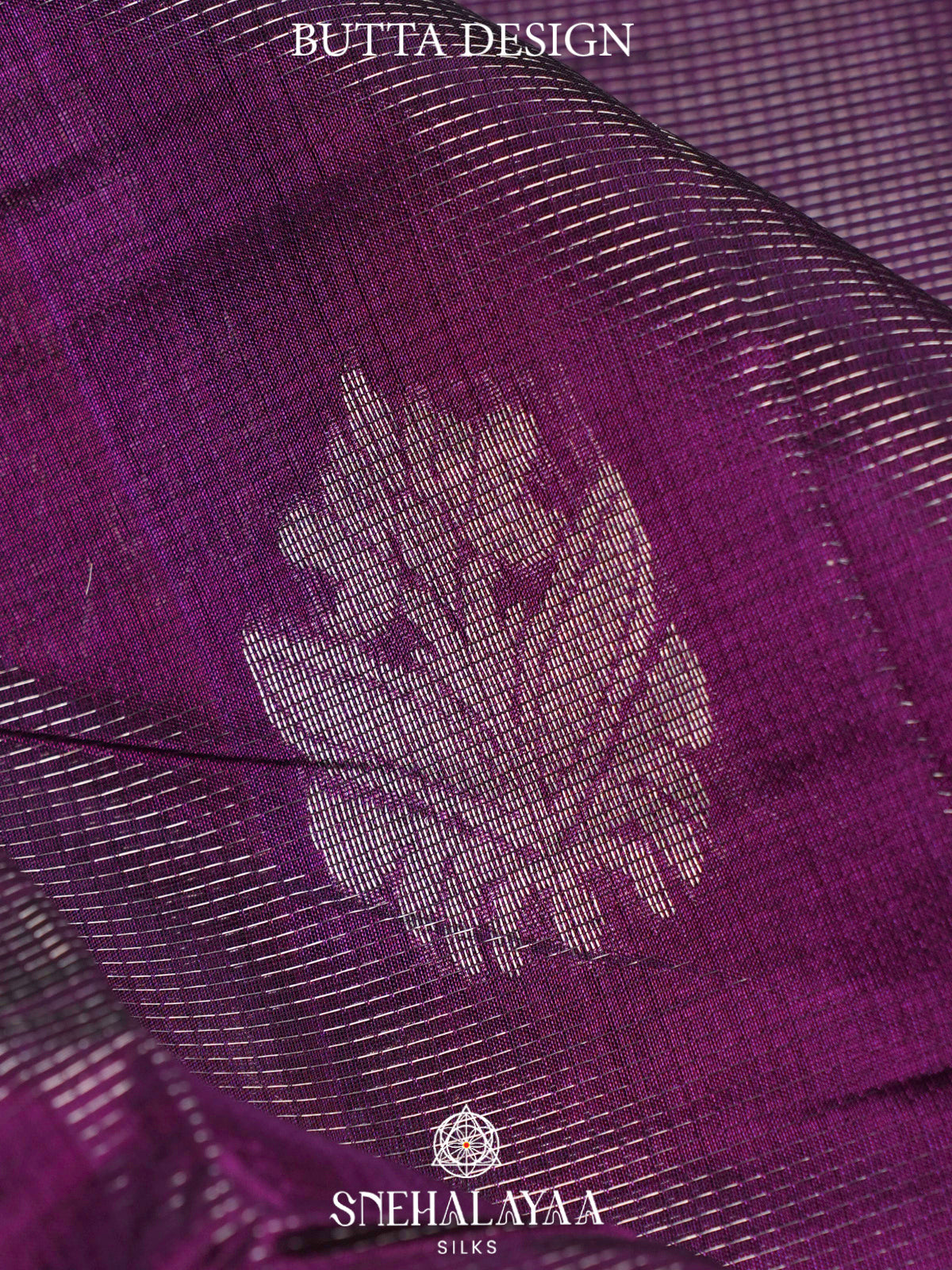 Purple Kuppadam Silk Cotton Saree with Floral Zari Border