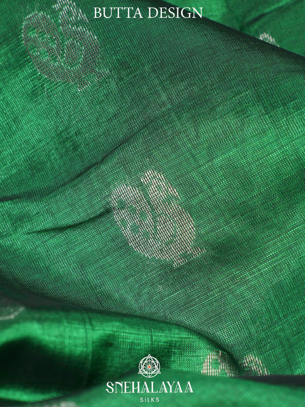 Emerald Green Kuppadam Silk Cotton Saree with Peacock Zari Border