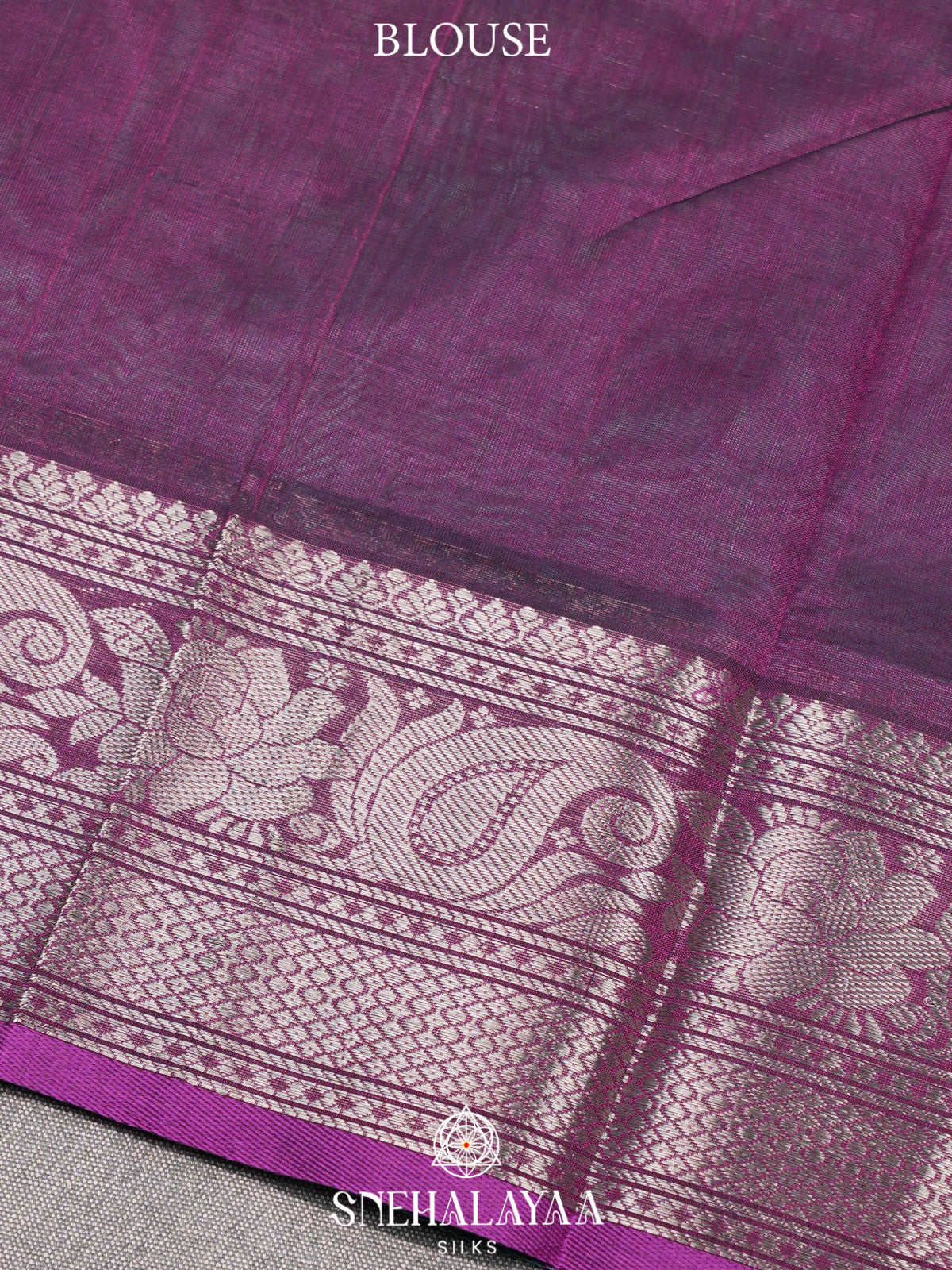 Teal Green Kuppadam Silk Cotton Saree with Purple Zari Border