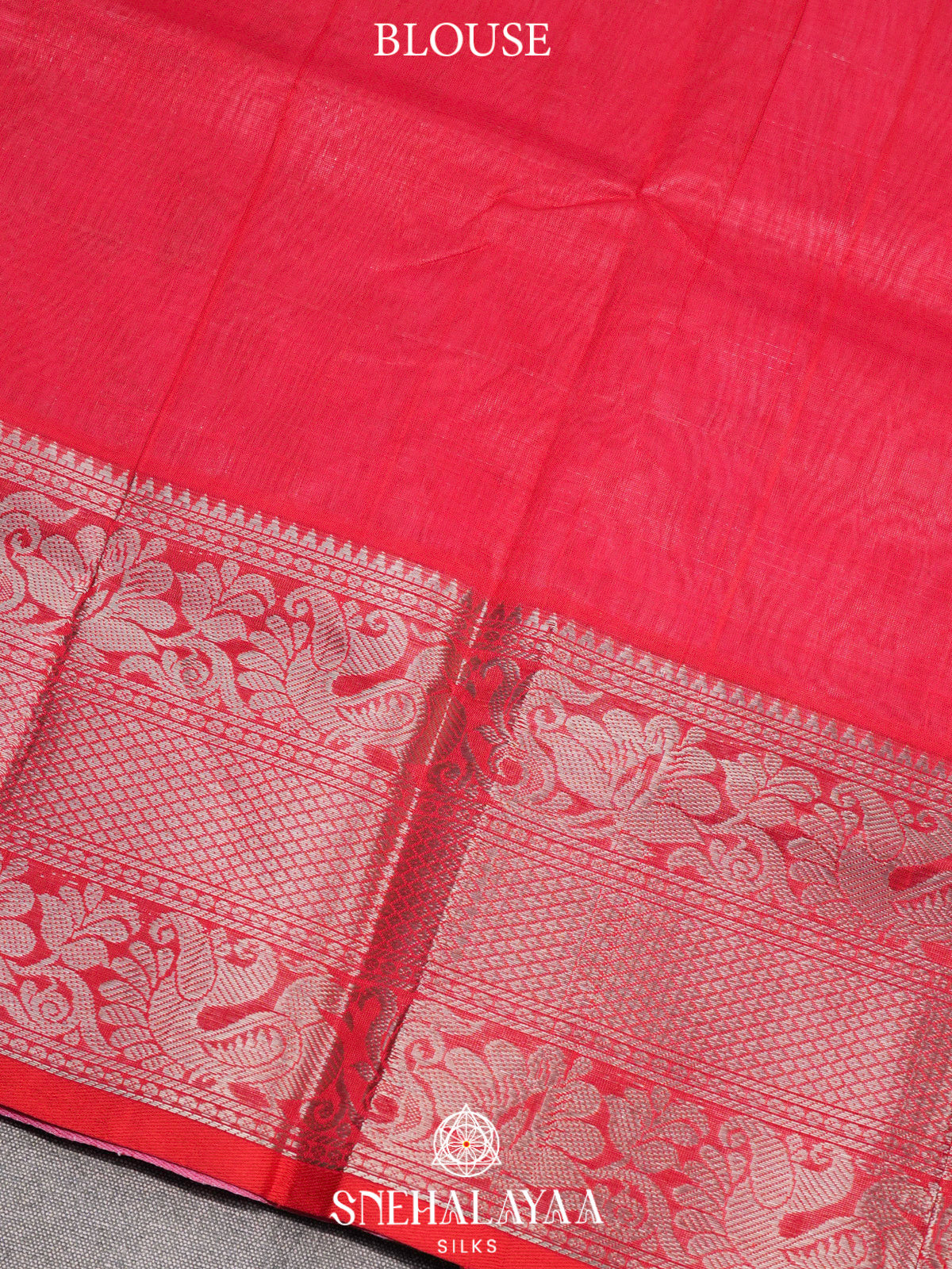 Pink Kuppadam Silk Cotton Saree with Silver Zari Border