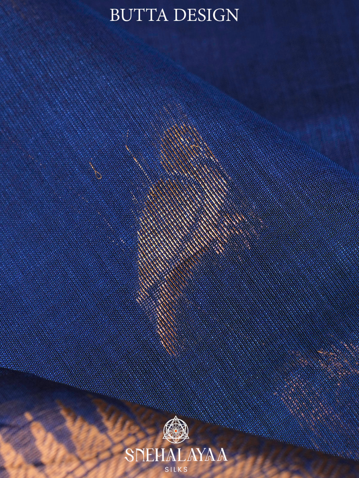 Blue Kuppadam Silk Cotton Saree with Paisley Zari Border