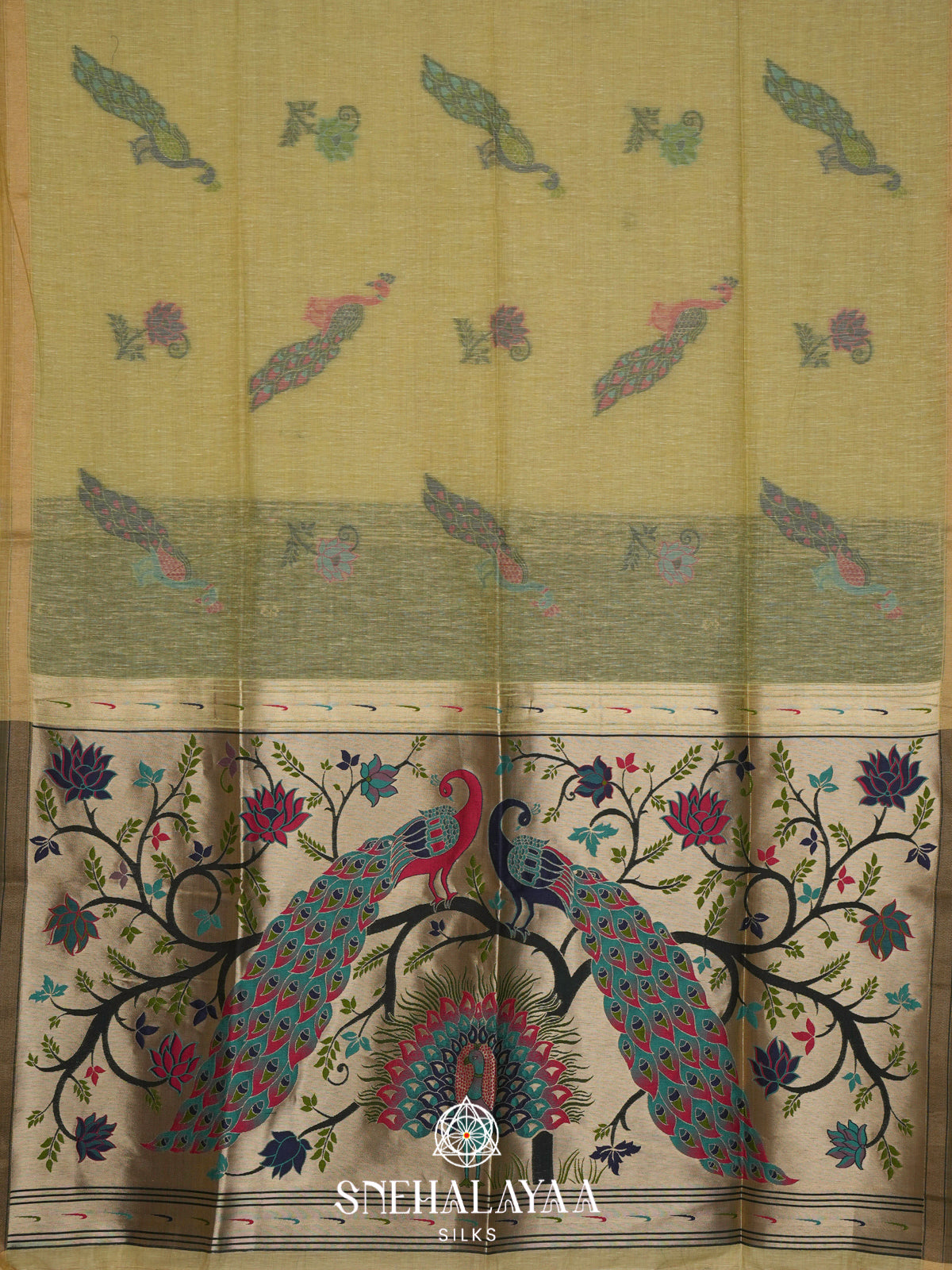Dusty Brown Linen Saree