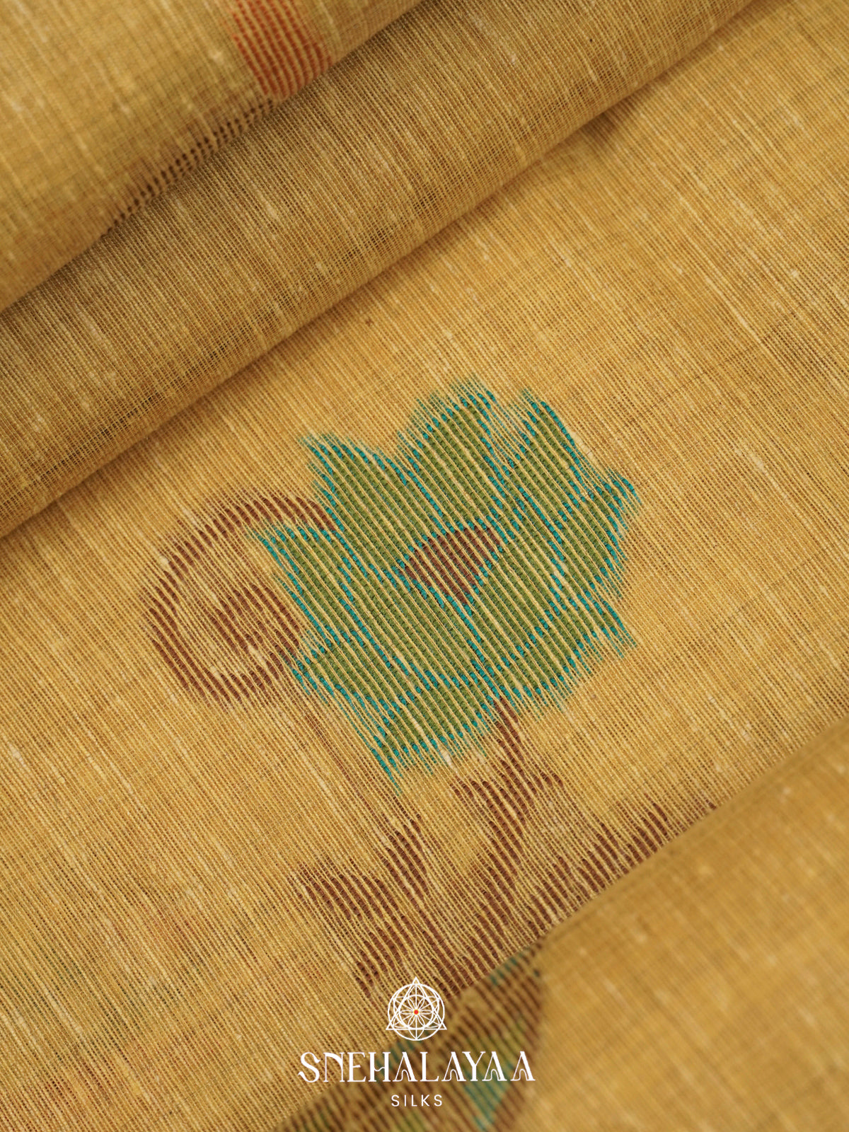 Rust Orange Linen Saree