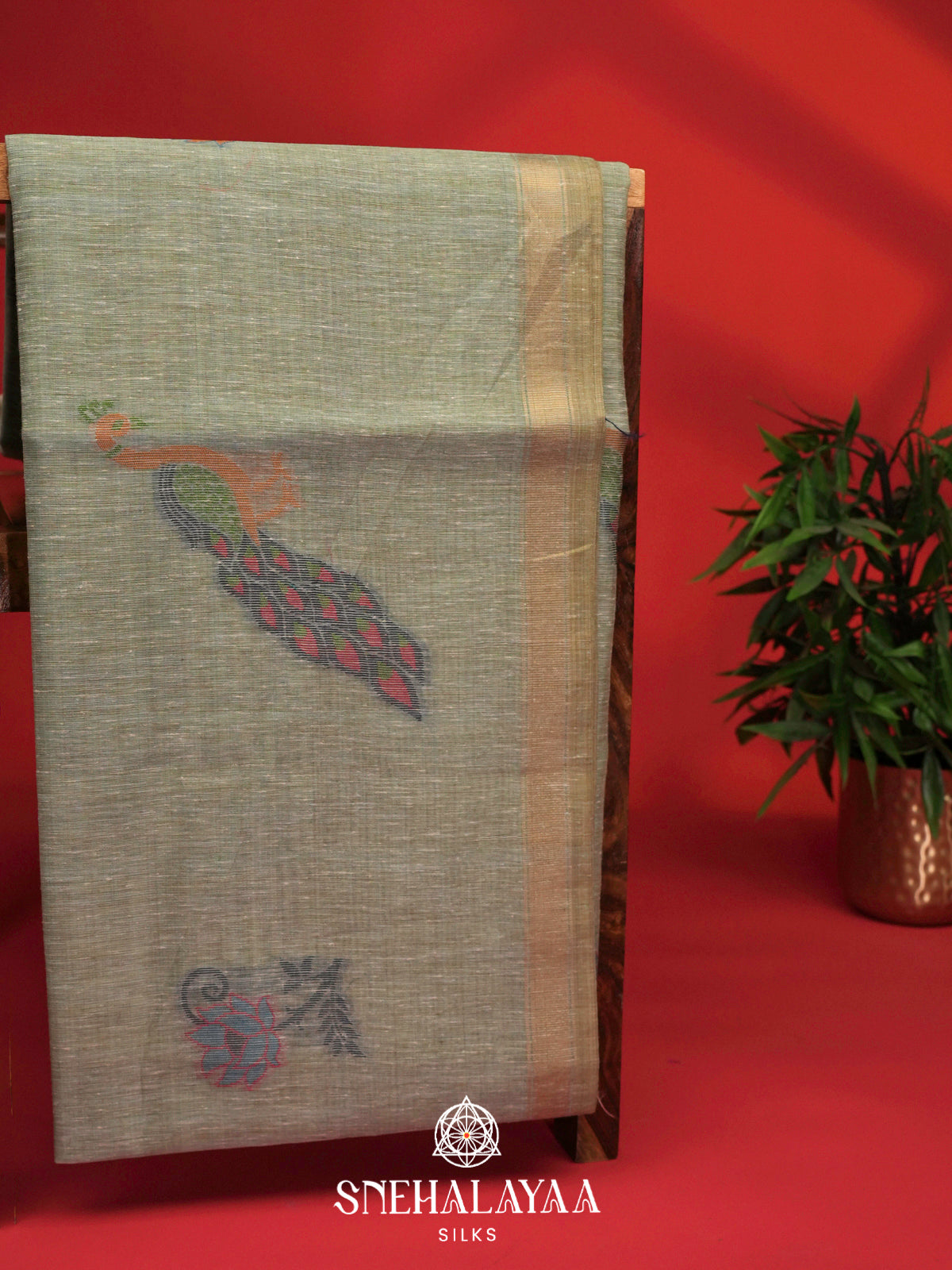 Grey Linen Saree