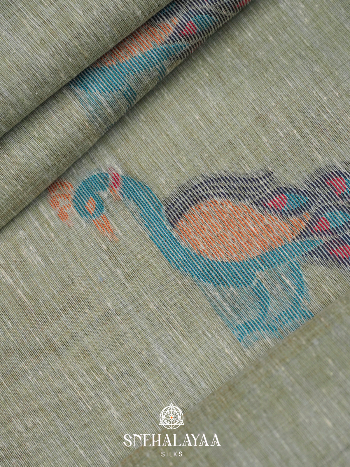 Grey Linen Saree