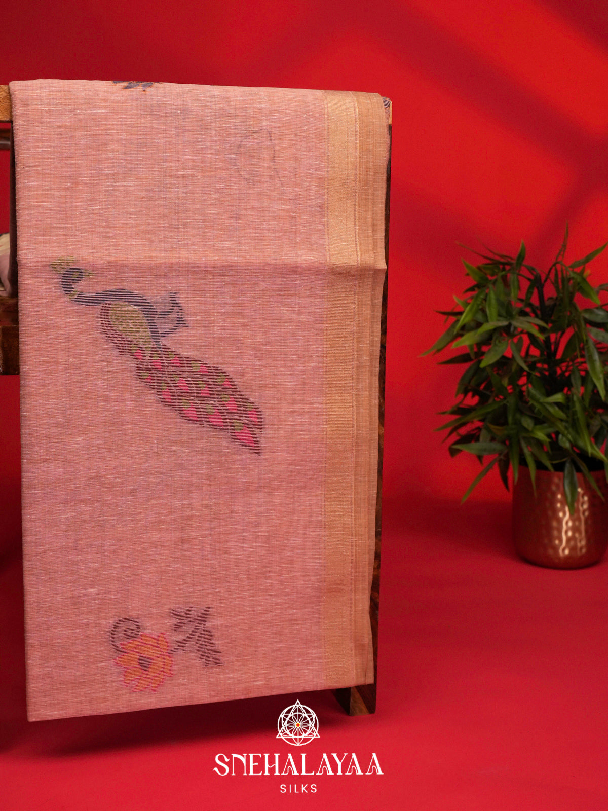 Light Pink Linen Saree