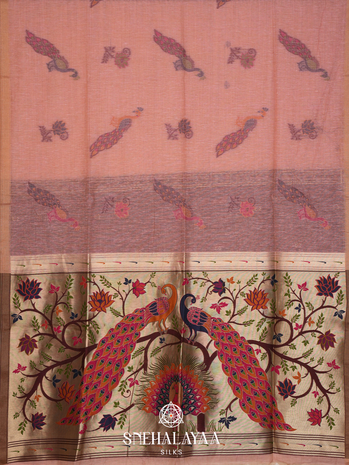 Light Pink Linen Saree
