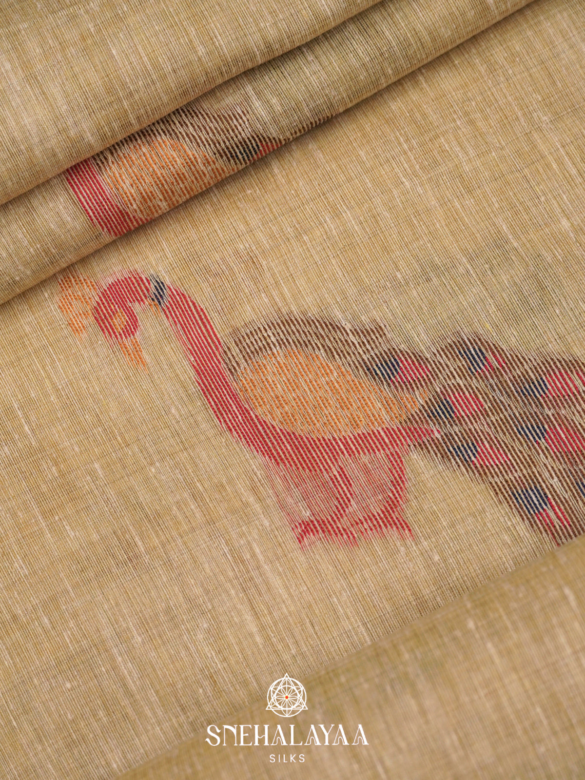 Dusty Brown Linen Saree