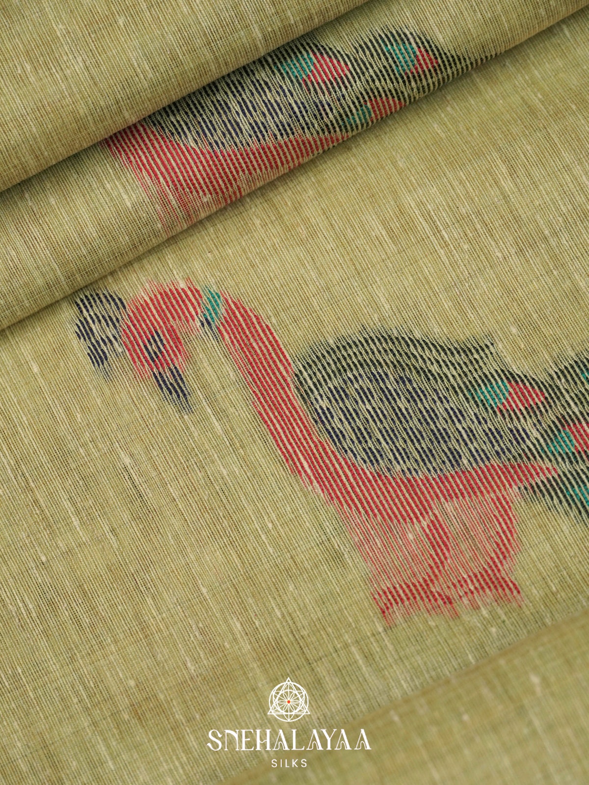 Dusty Green Linen Saree