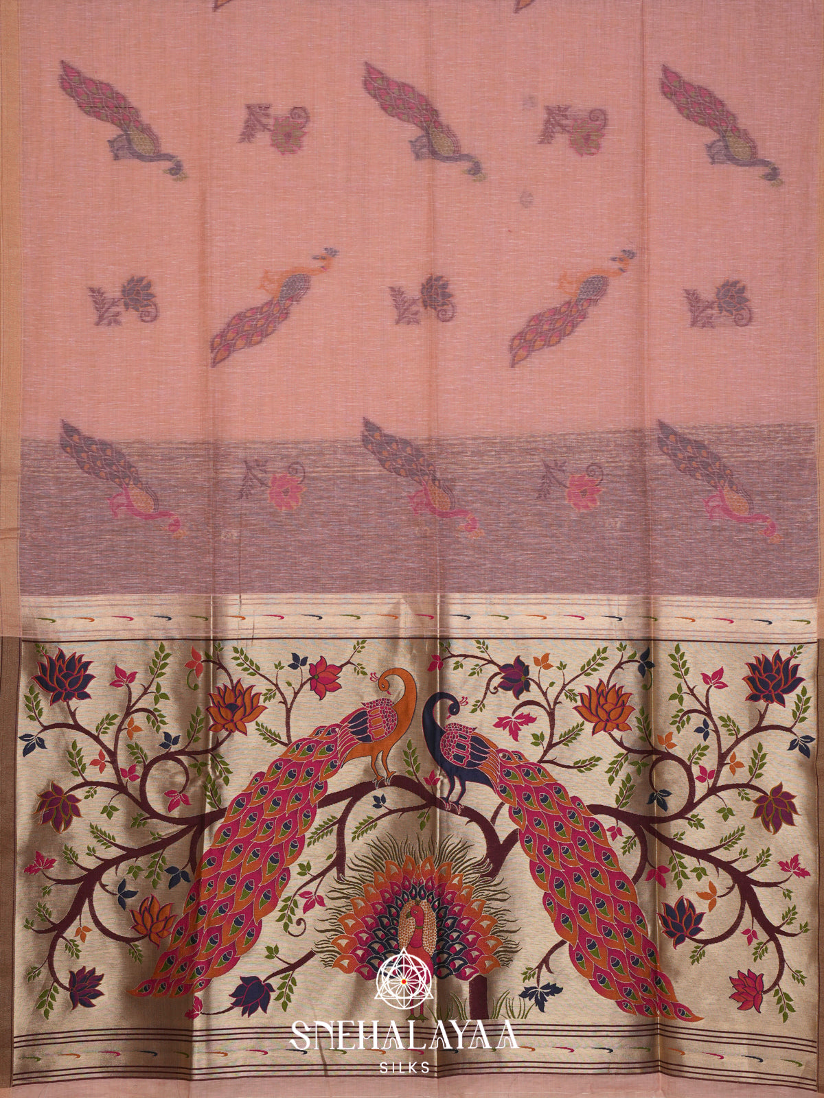 Light Pink Linen Saree