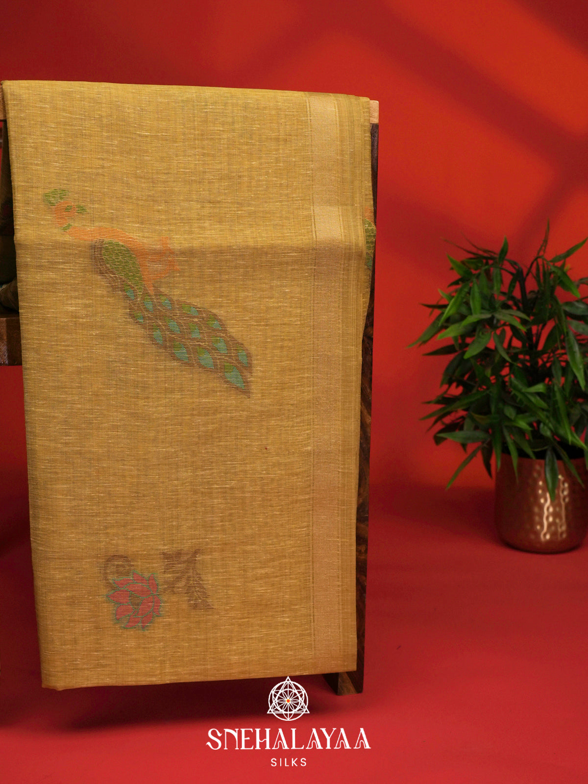 Dusty Green Linen Saree
