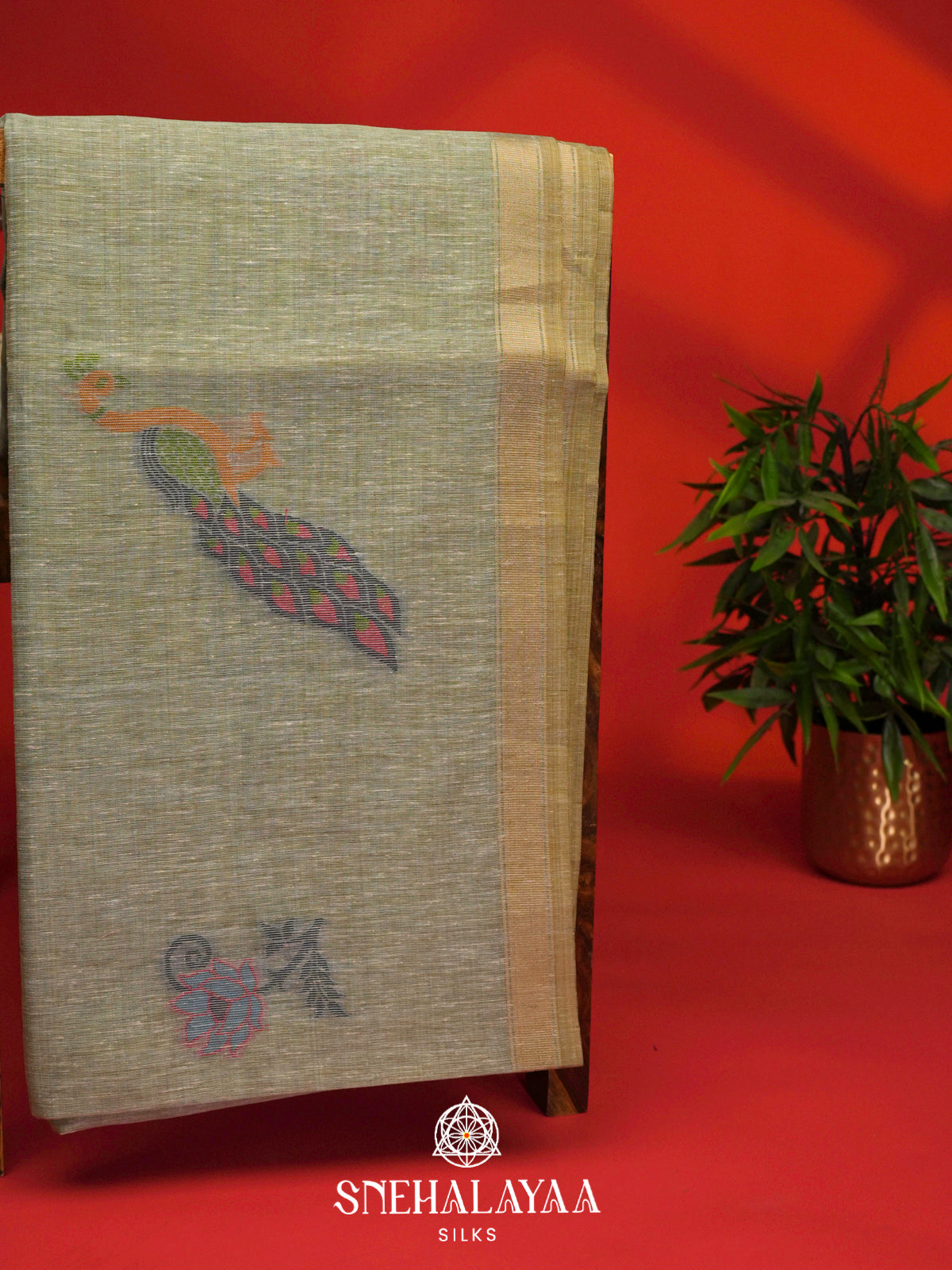 Grey Linen Saree