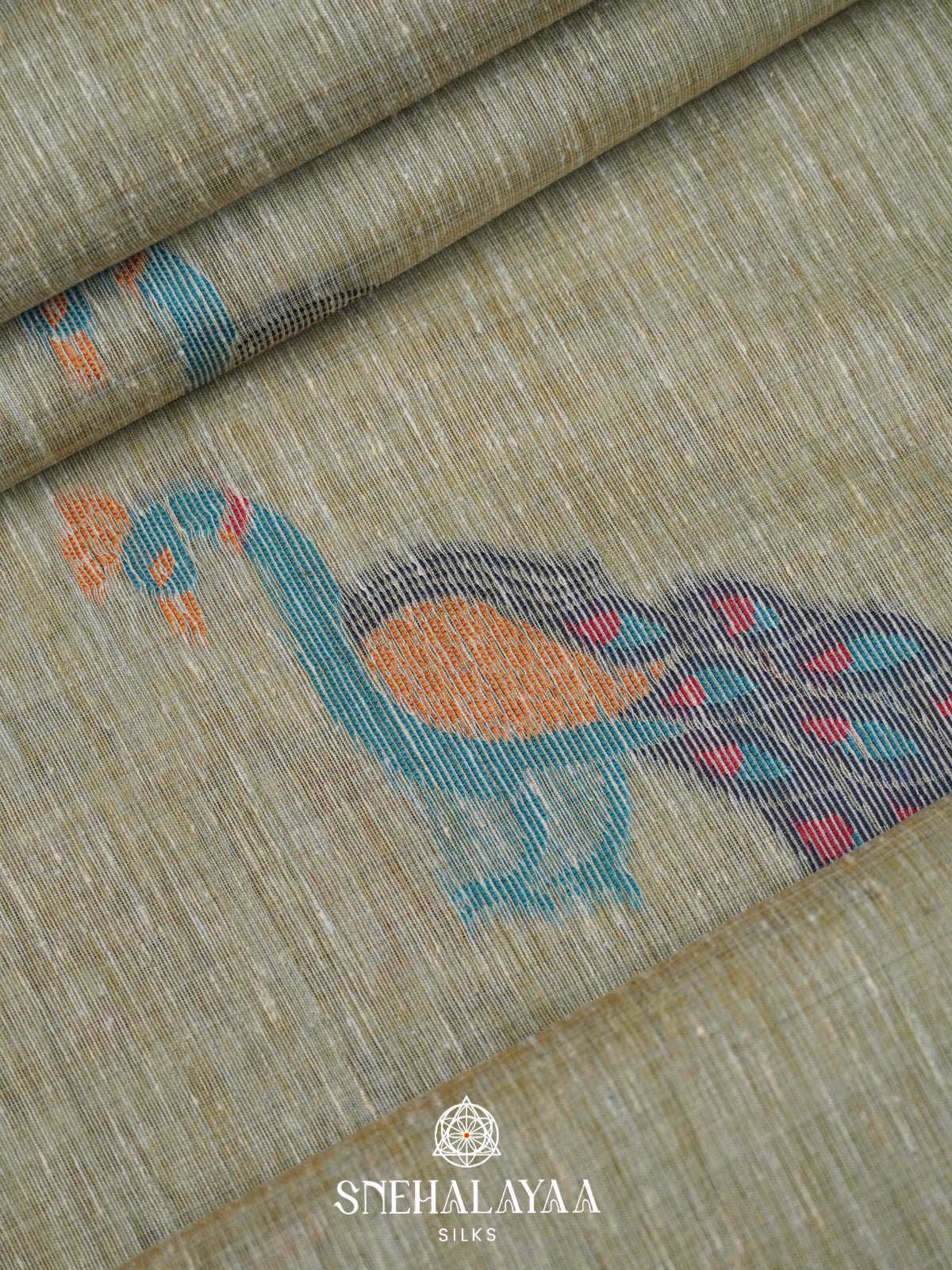 Grey Linen Saree