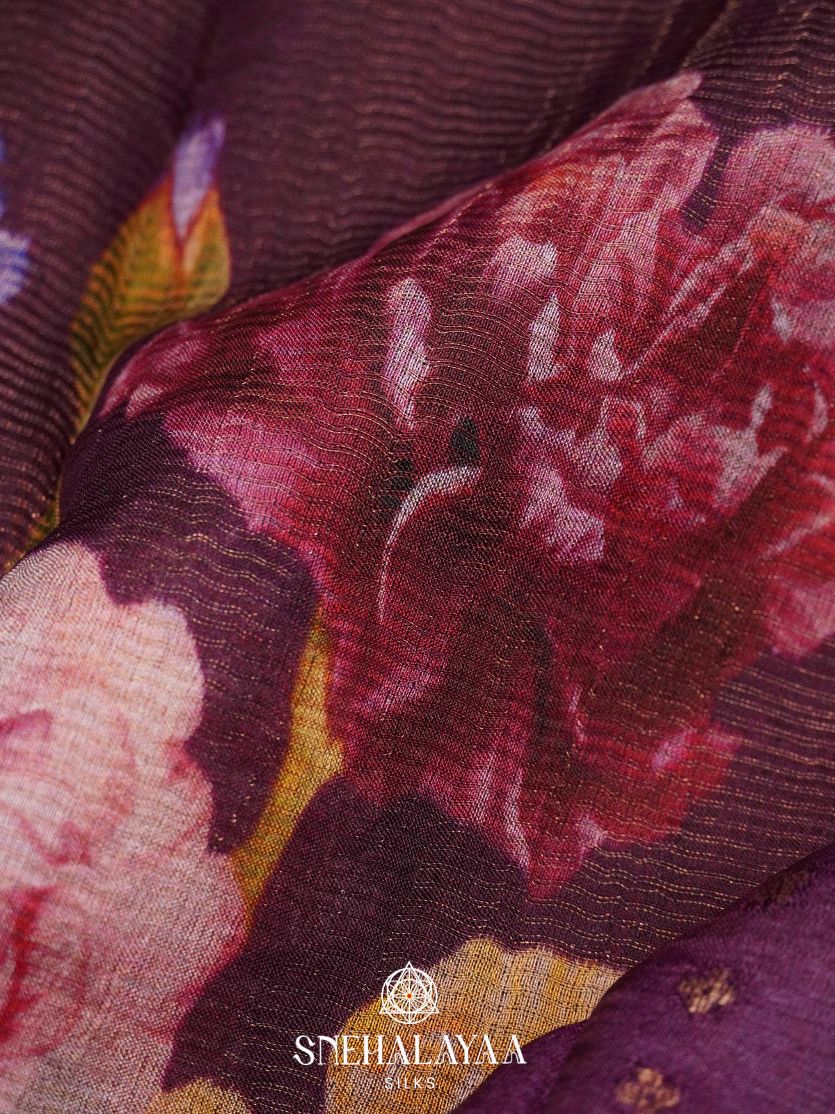 Purple  Kora Silk Saree