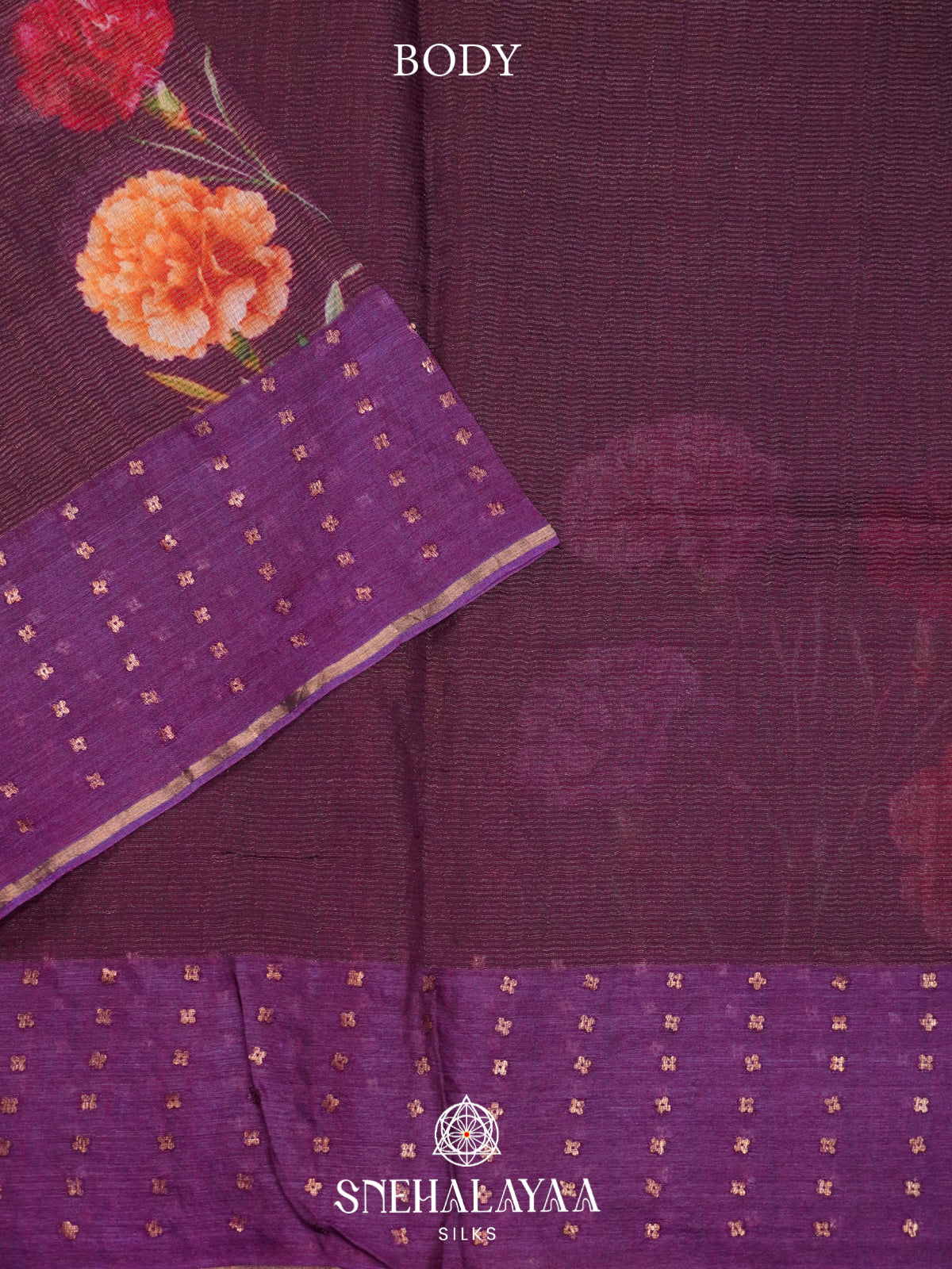 Purple  Kora Silk Saree