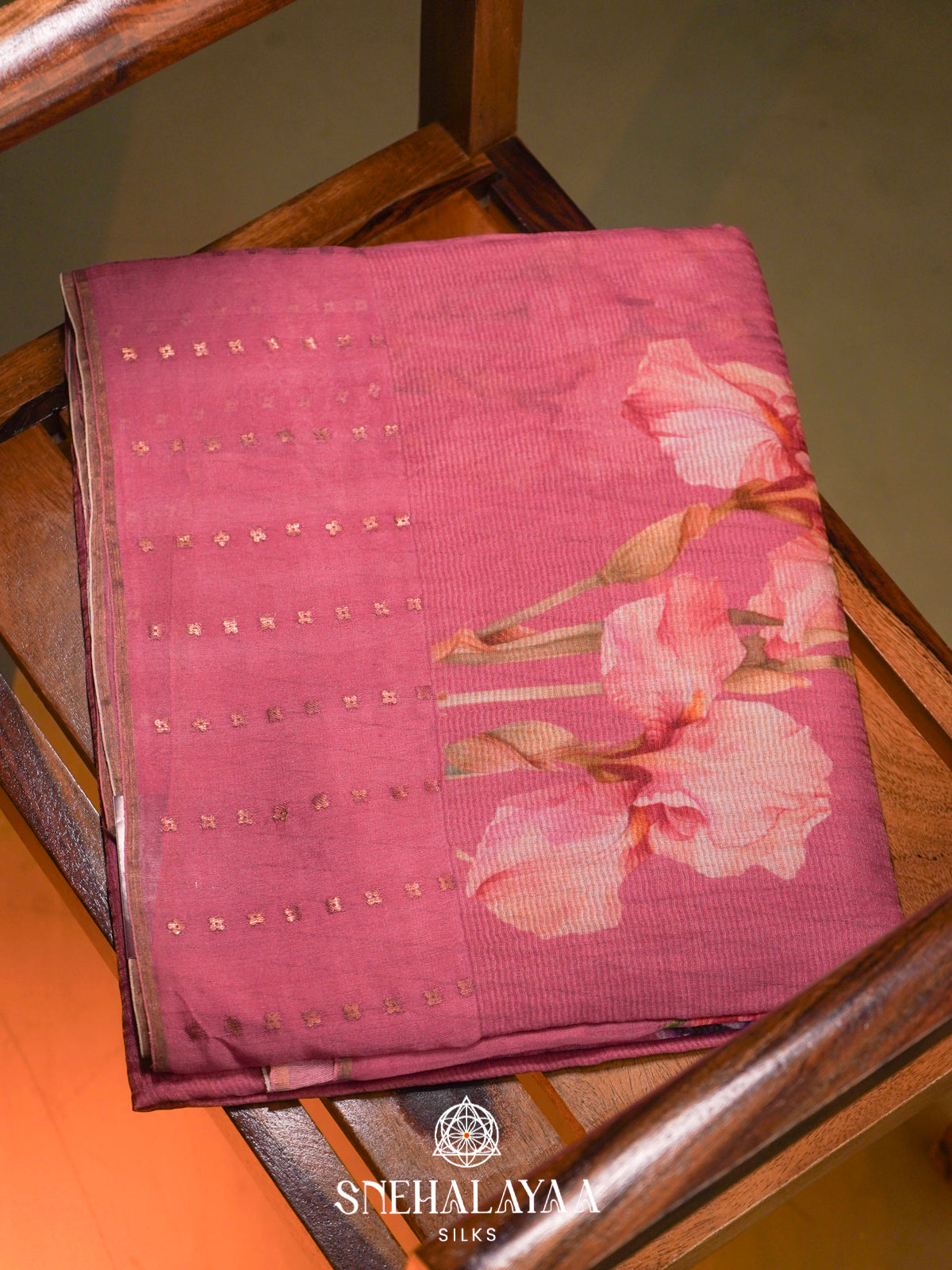 Pink  Kora Silk Saree