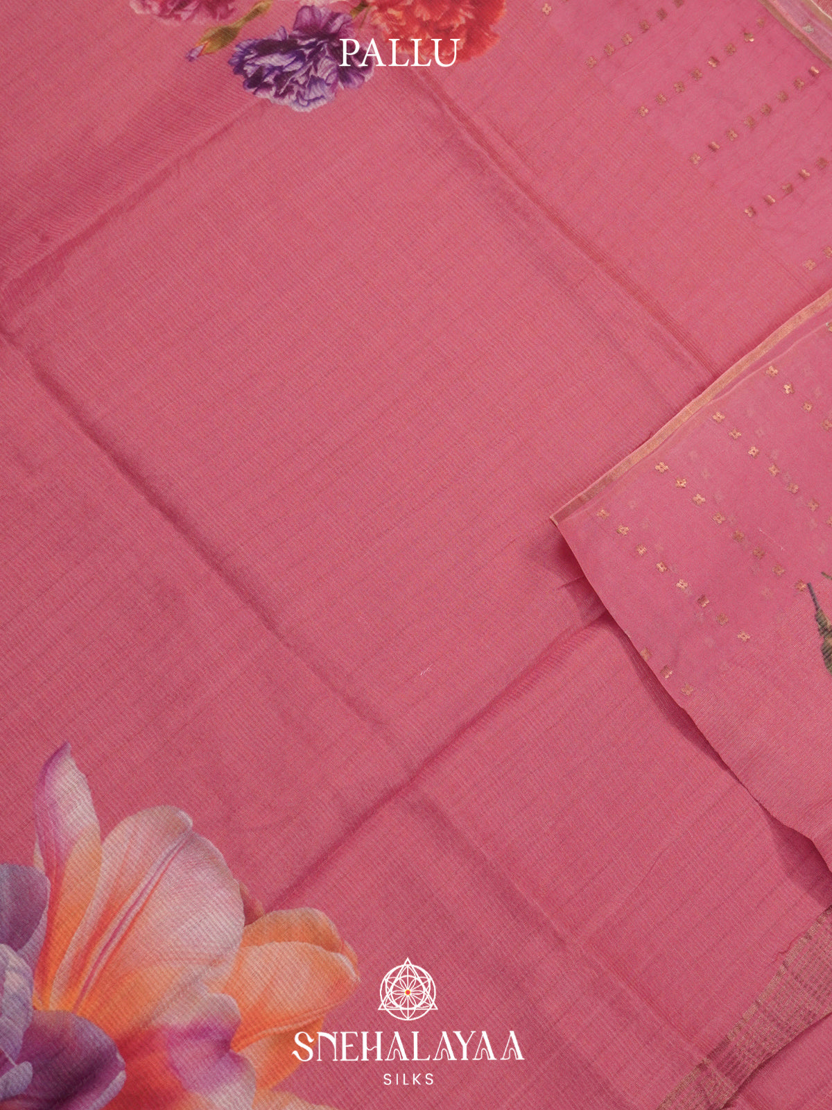 Pink  Kora Silk Saree