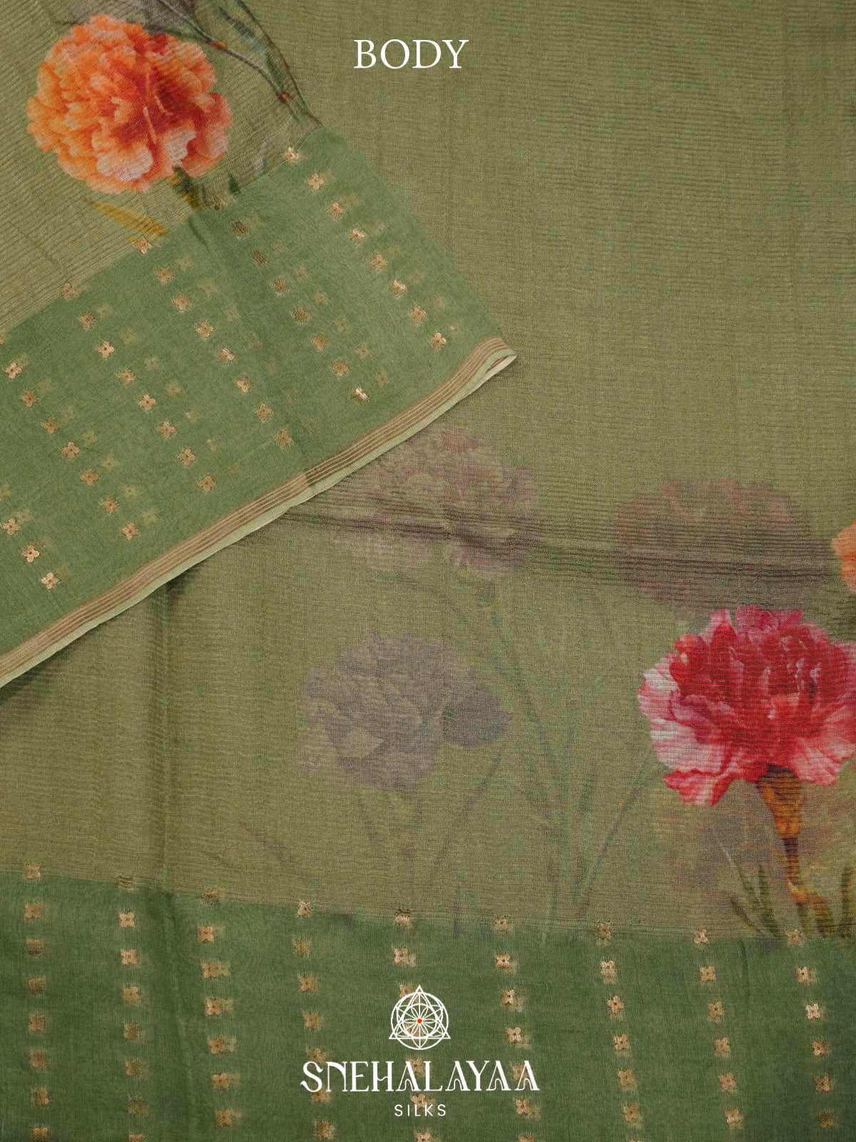 Green  Kora Silk Saree