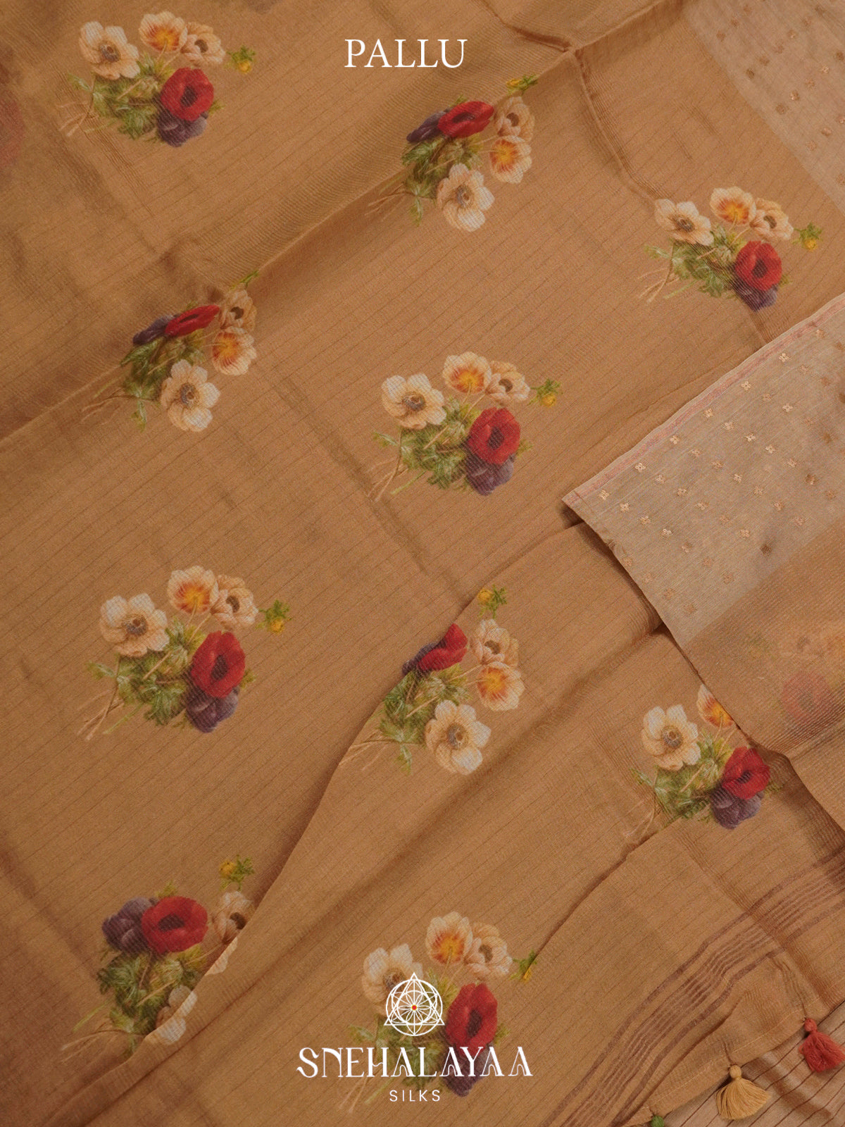 Brown  Kora Silk Saree