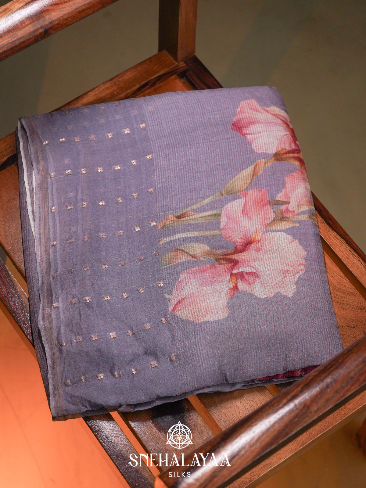 Lilac  Kora Silk Saree