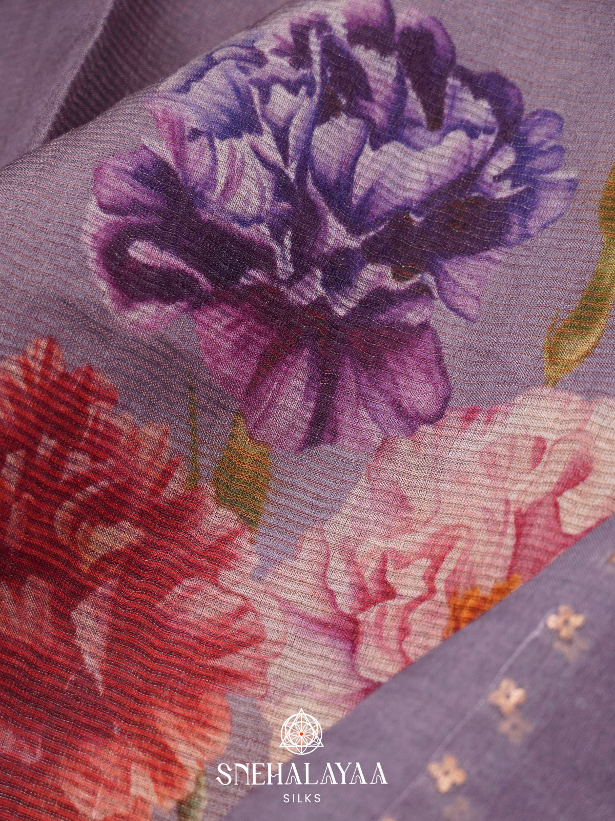 Lilac  Kora Silk Saree